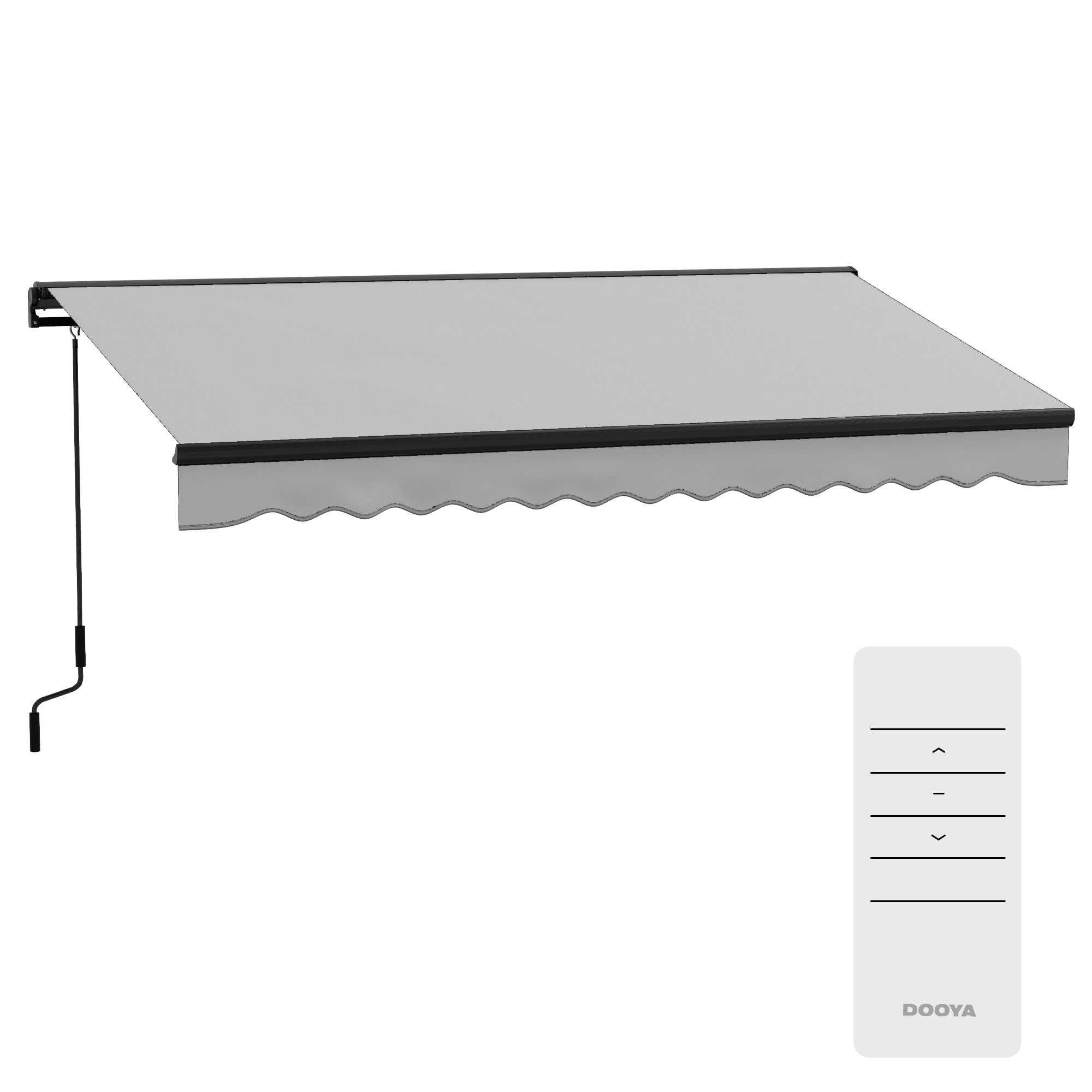 Outsunny 2.5 x 3.5m Aluminium Frame Electric Awning, with Remote - Light Grey - North Peak Garden Furniture