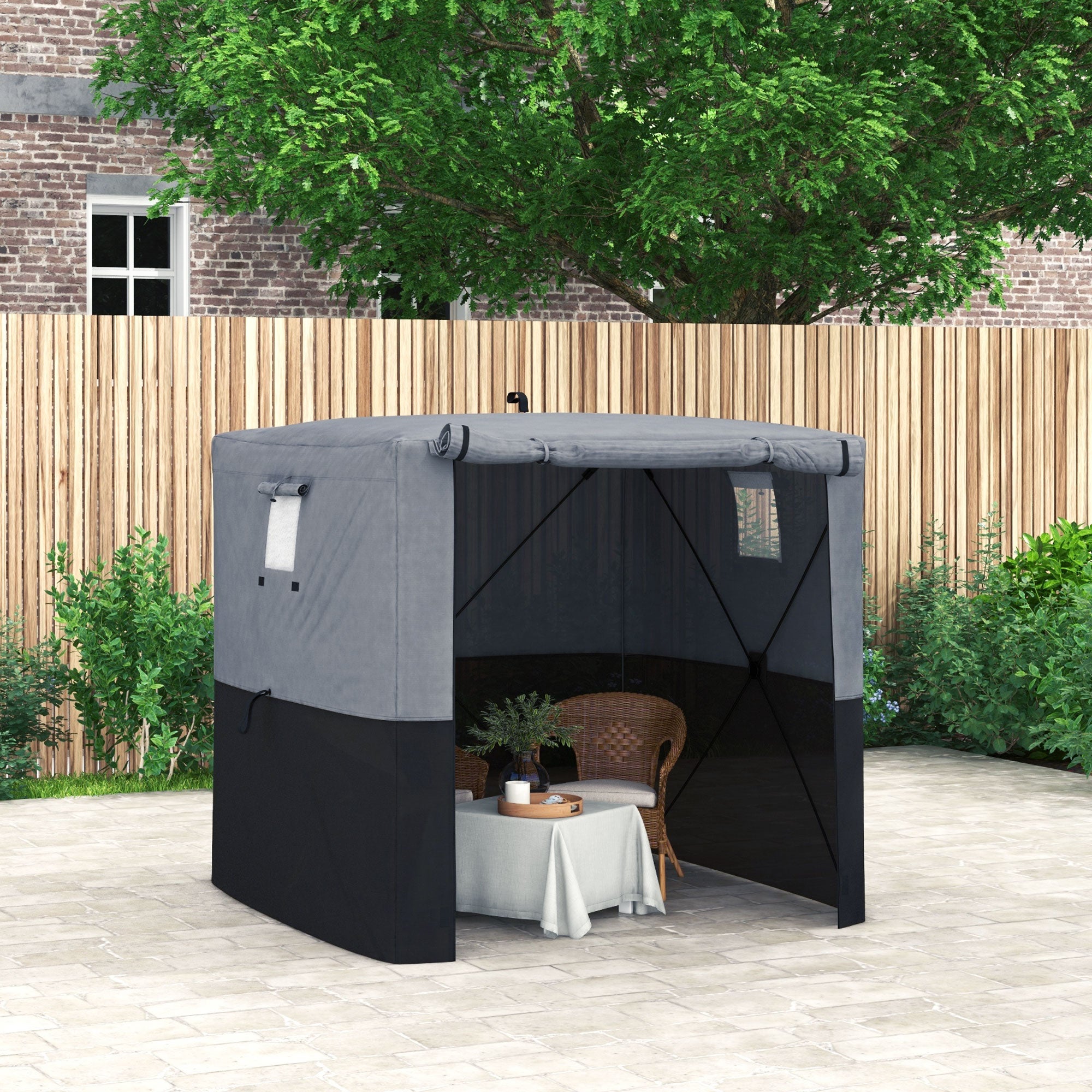 Outsunny 2 x 2m Pop-Up Gazebo, with Accessories - Black - North Peak Garden Furniture