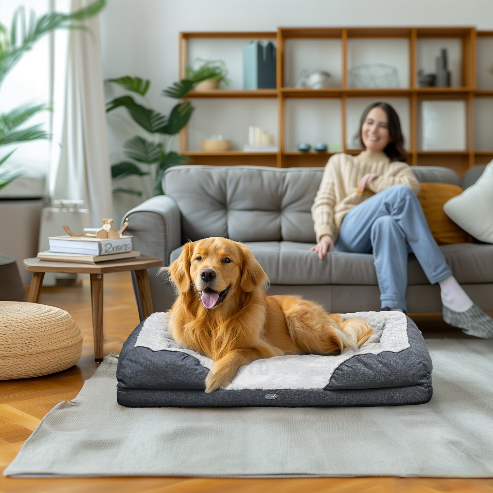 PawHut Calming Dog Bed Pet Mattress w/ Removable Cover, Anti-Slip Bottom, for Large Dogs, 120L x 80W x 22Hcm - Charcoal Grey - North Peak Garden Furniture