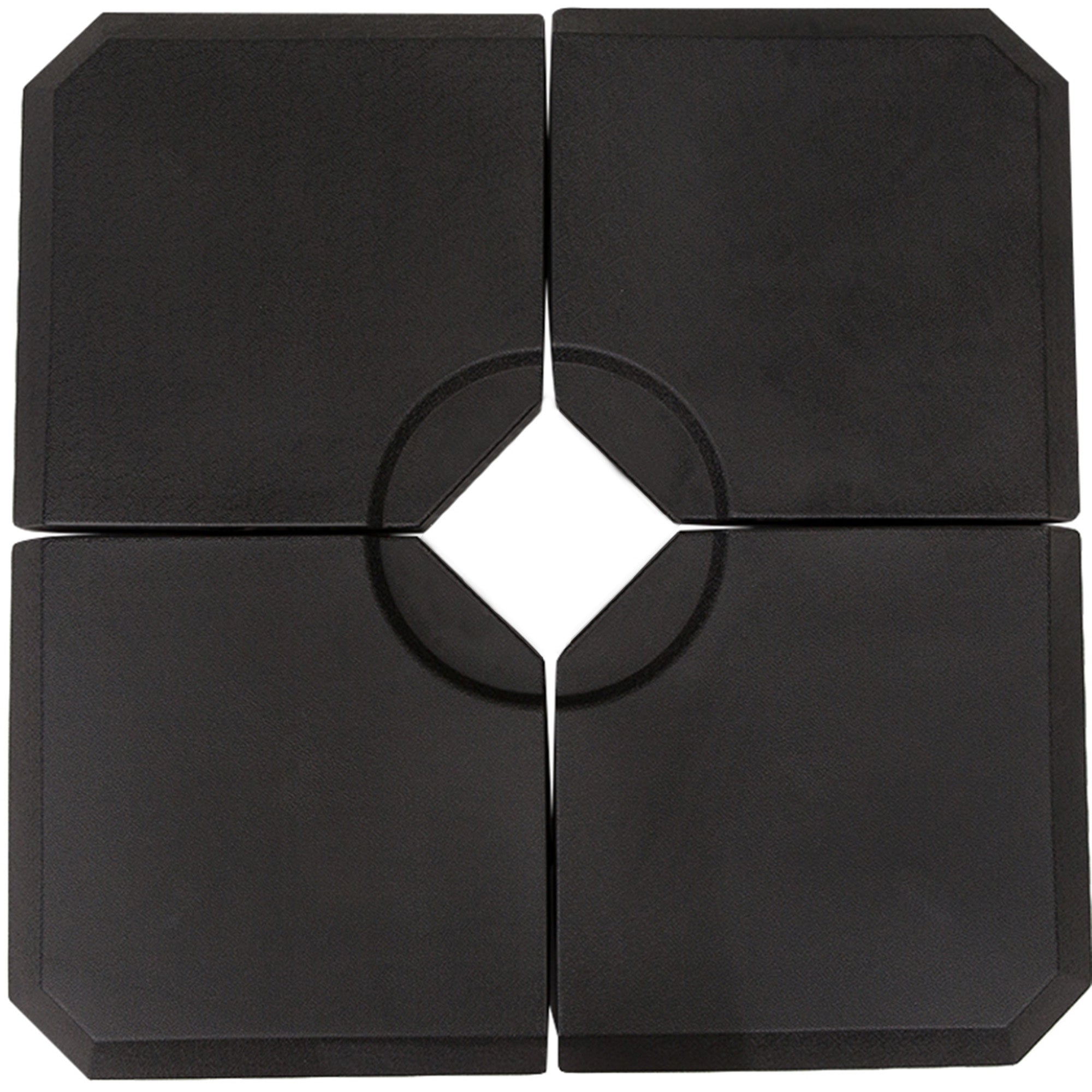 Outsunny Set of 4 Parasol Base Stand Weights for Cantilever Parasols, Water and Sand Filled, Up to 120kg, Black - North Peak Garden Furniture