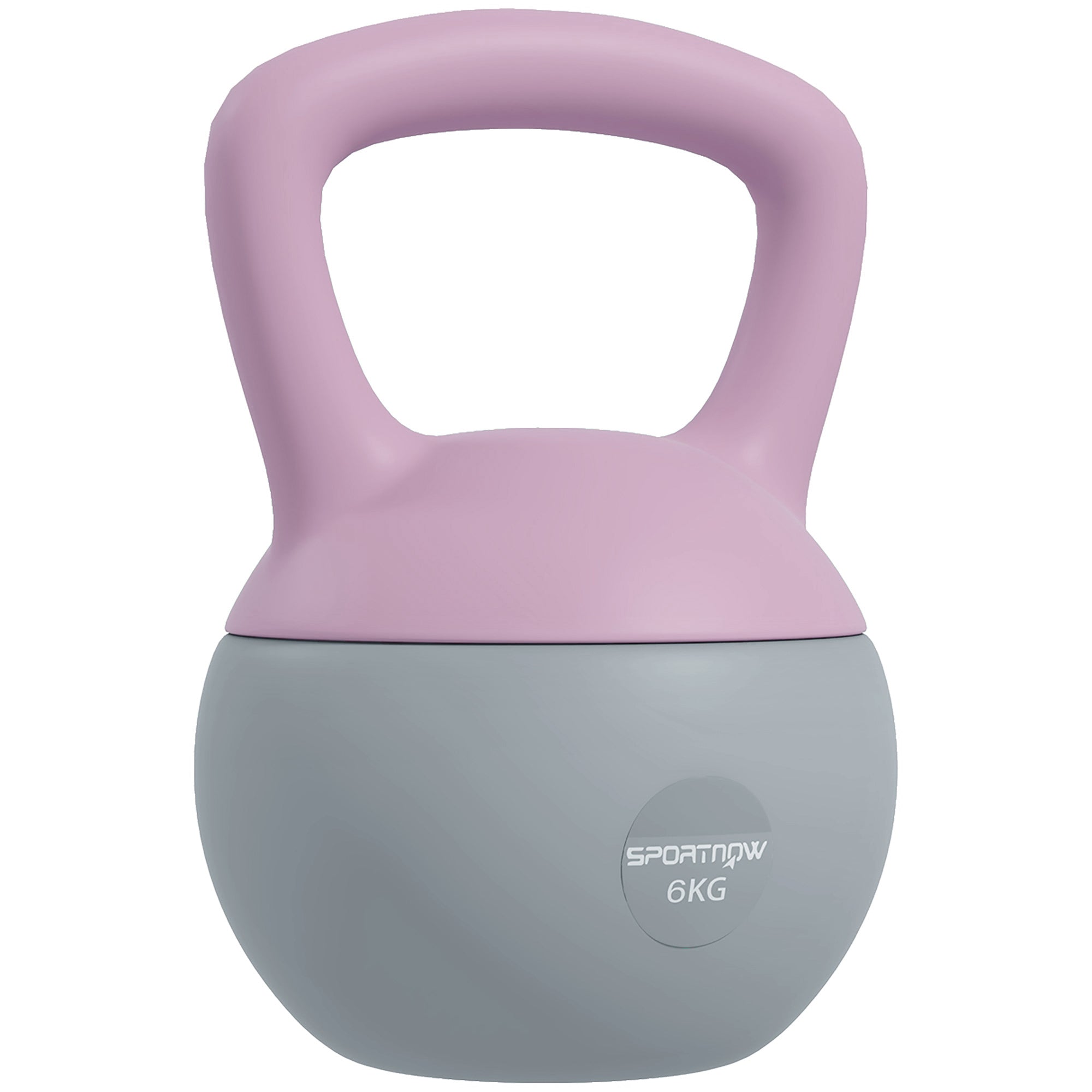SPORTNOW Soft Kettlebell, 6kg Kettle Bell with Non-Slip Handle for Home Gym Weight Lifting and Strength Training, Purple and Grey - North Peak Garden Furniture