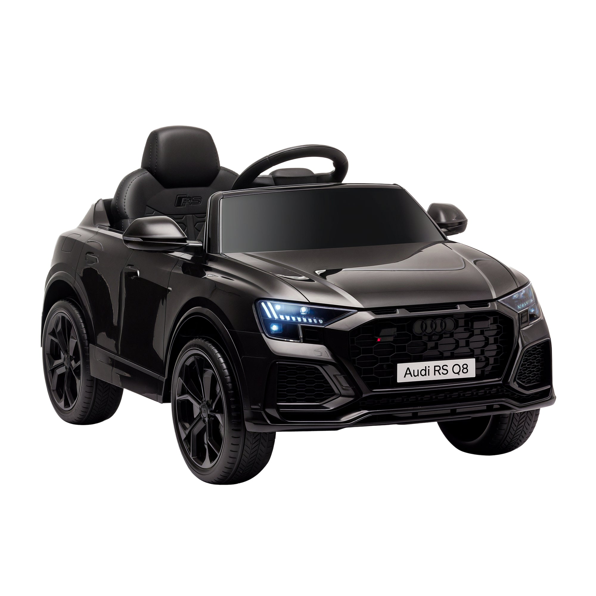 HOMCOM Audi RS Q8 Licensed 6V Kids Electric Ride On Car Toy Car with Remote Control Music Lights USB MP3 for 3-5 Years Old Black
