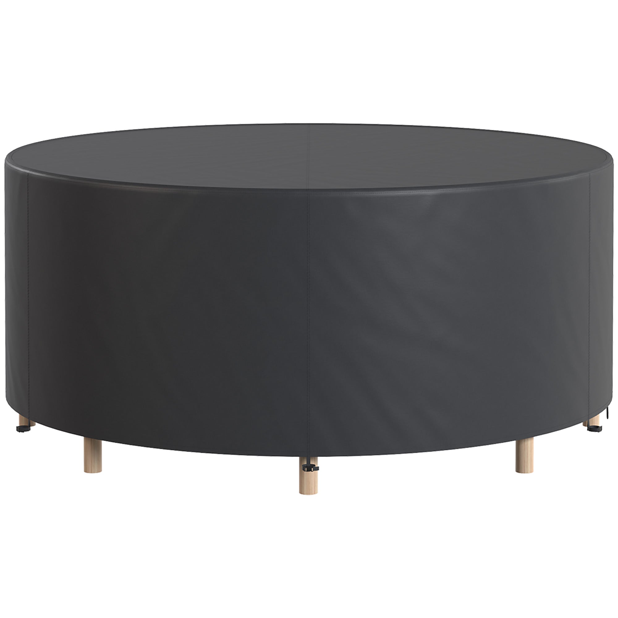 Outsunny Round Garden Furniture Cover, Waterproof Garden Table Cover, 420D Heavy Duty Oxford for Outdoor, Φ214 x 70 cm, Black