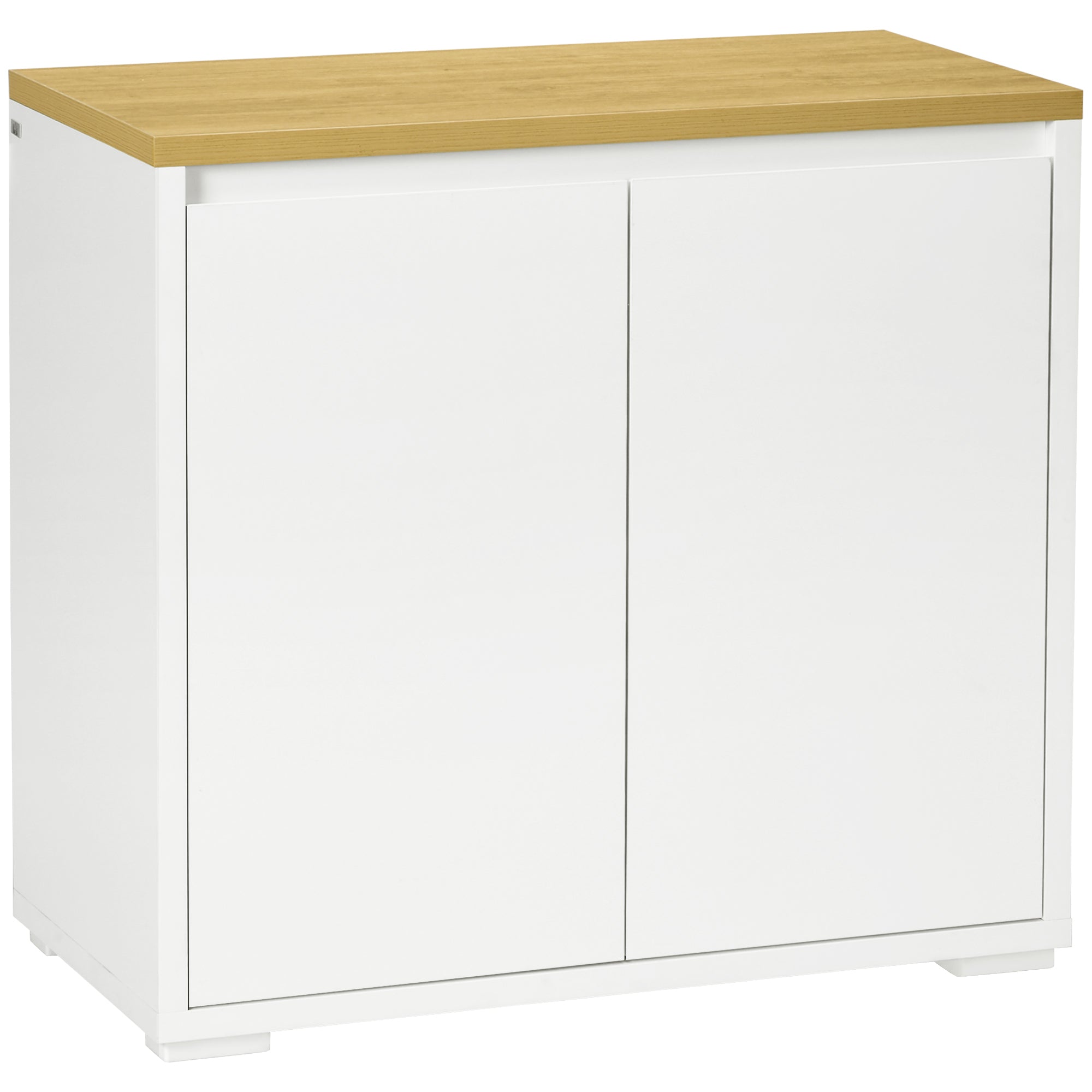 HOMCOM Kitchen Sideboard, Storage Cabinet with Double Doors and Adjustable Shelf for Living Room, Entryway, White - North Peak Garden Furniture