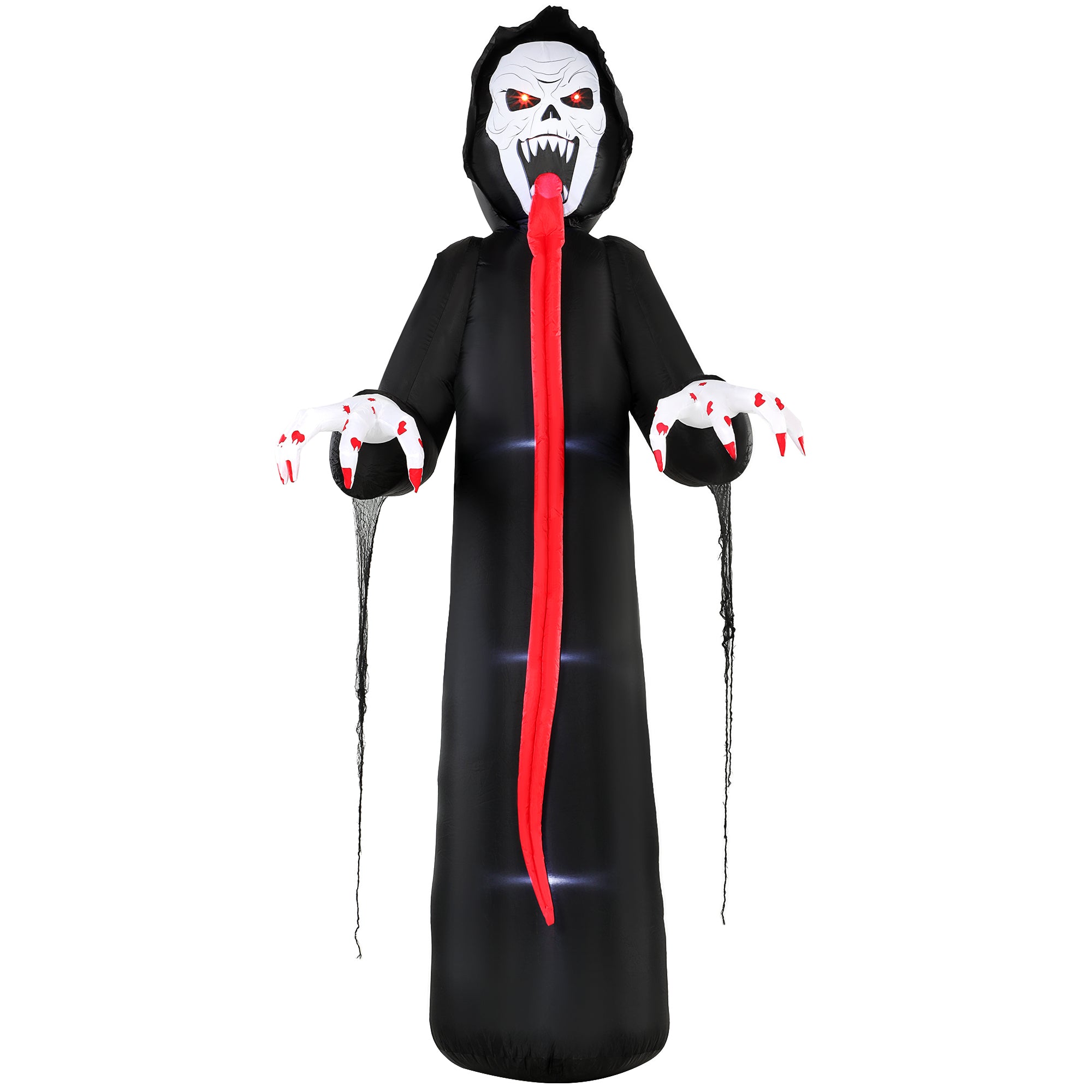 Outsunny 10 FT Halloween Inflatable Skeleton, Scary Halloween Decoration with Built-in LED Lights for Indoor Outdoor Decor