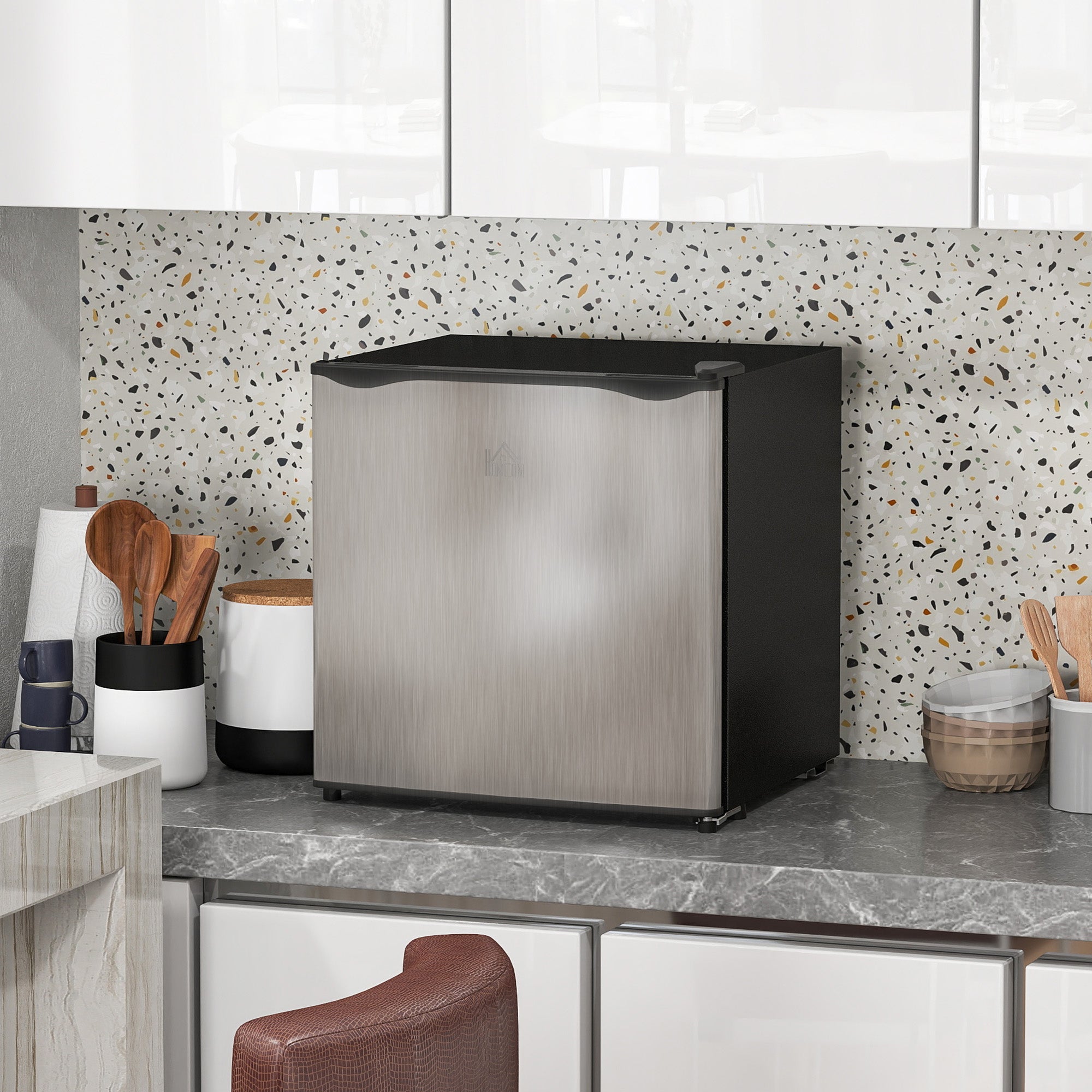 HOMCOM 35L Mini Freezer, -24℃ to -14℃ Temperature - Silver Tone - North Peak Garden Furniture