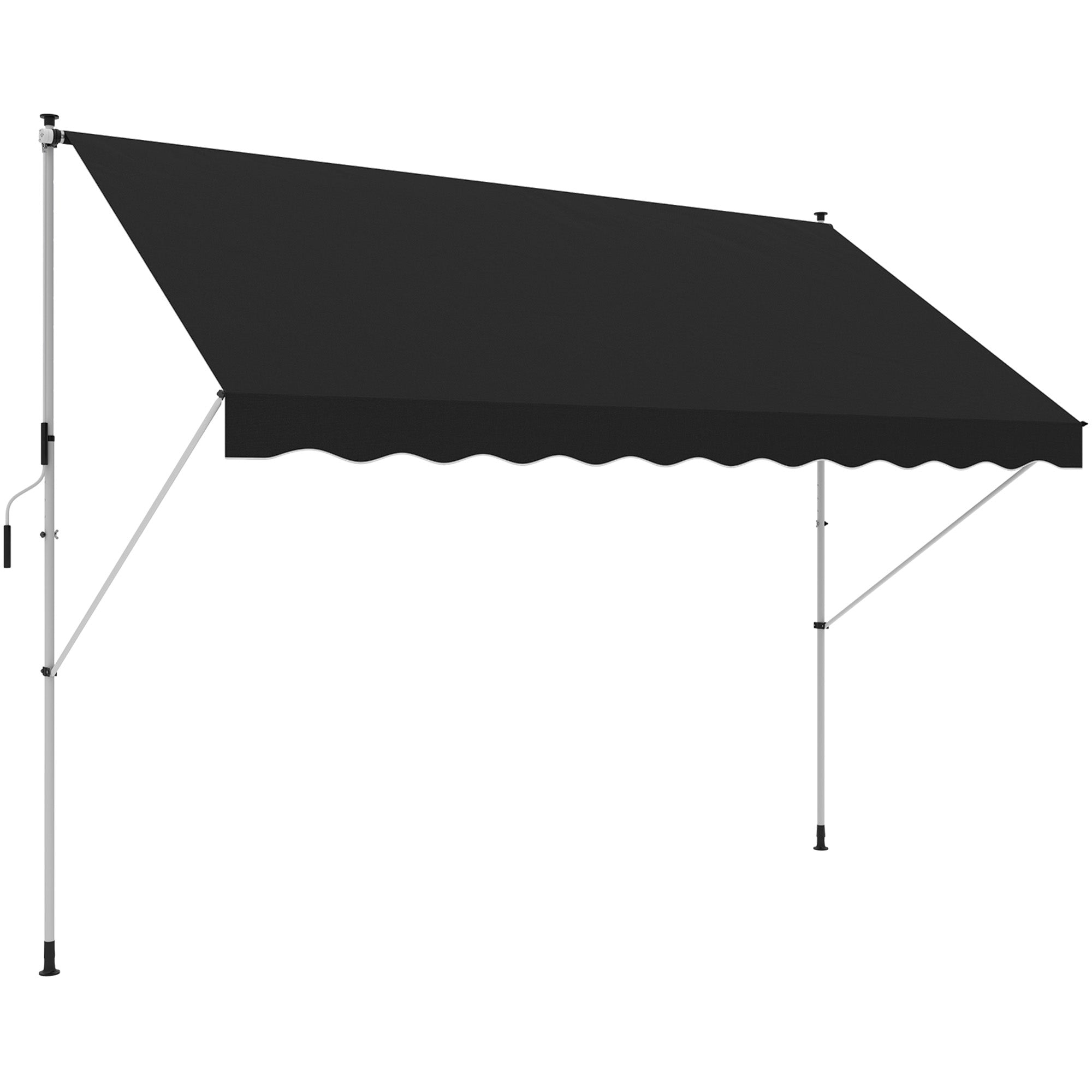 Outsunny 3x1.5m Adjustable Outdoor Aluminium Frame Awning Black - North Peak Garden Furniture