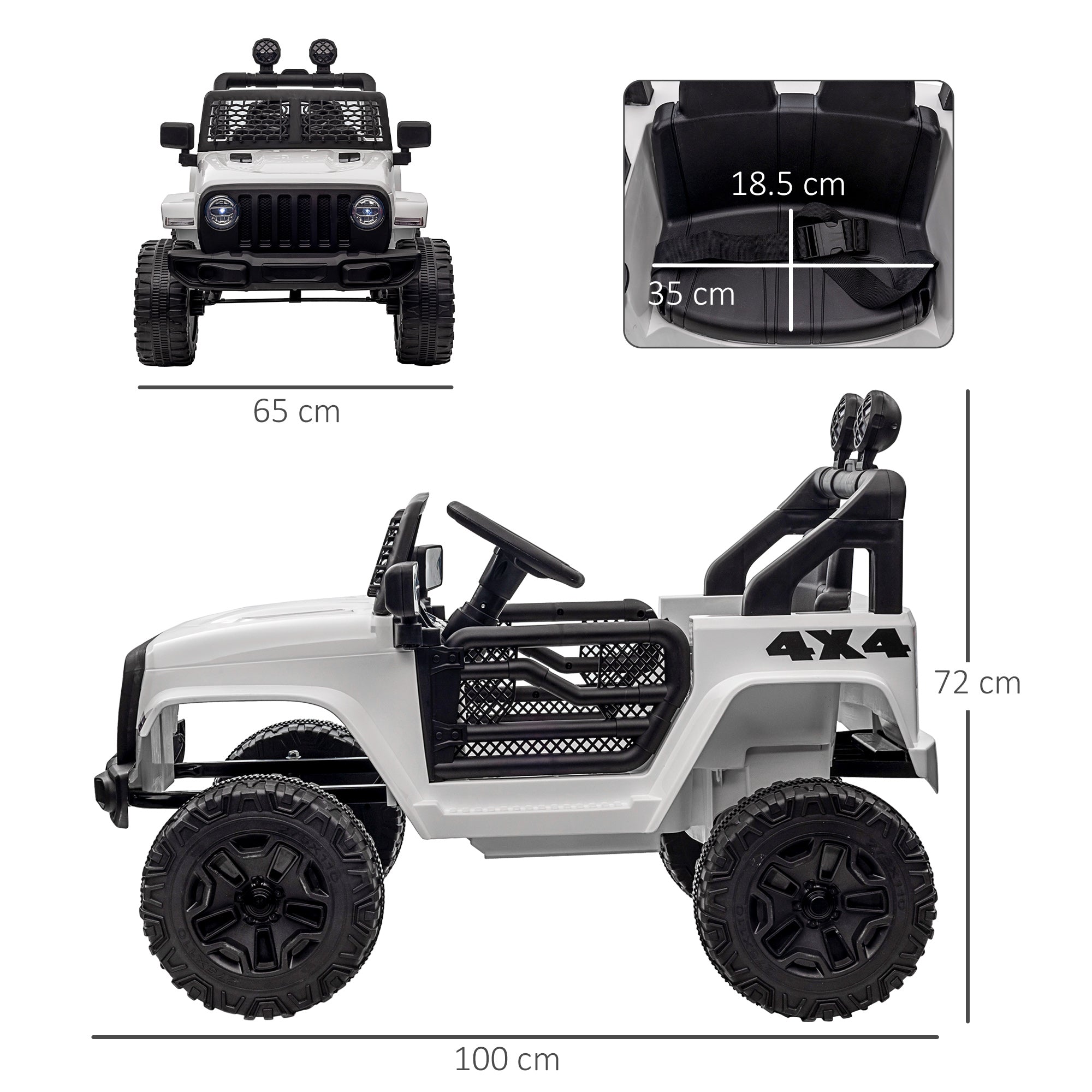 HOMCOM 12V Kids Electric Ride On Car Truck Toy SUV with Remote Control for 3-6 Yrs - North Peak Garden Furniture