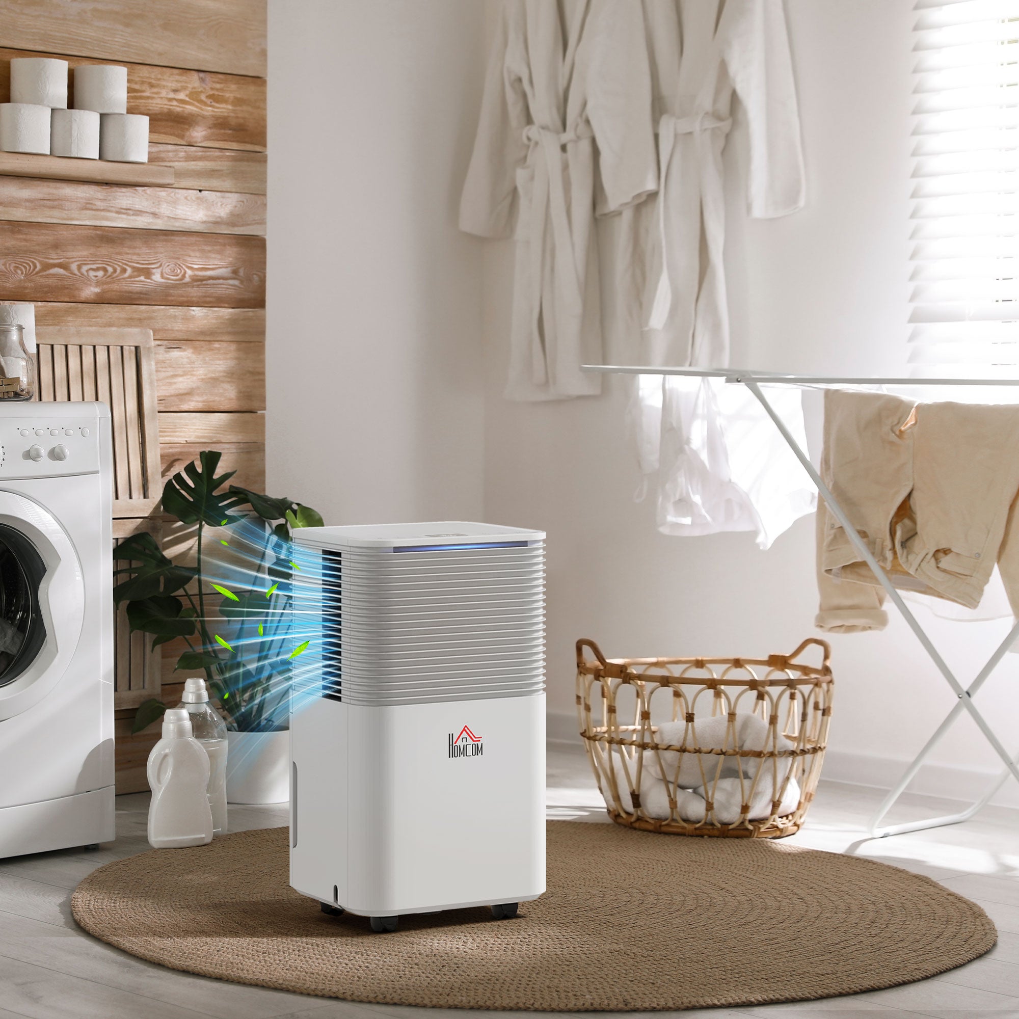 HOMCOM 10L/Day 2000ML Portable Quiet Dehumidifier for Home Laundry Room Bedroom Basement, Electric Moisture Air De-Humidifier with 3 Modes - North Peak Garden Furniture