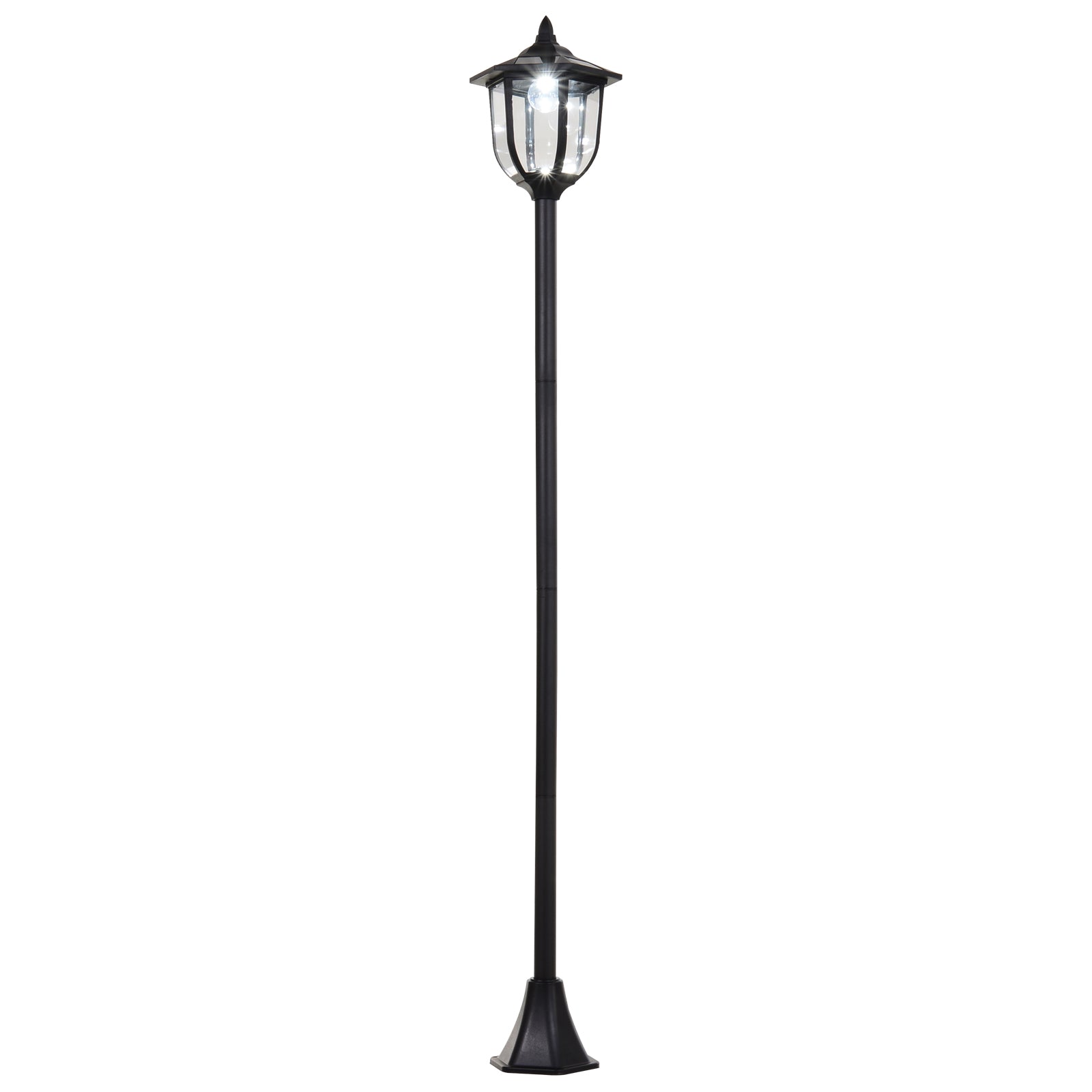Outsunny Outdoor Garden Solar Post Lamp Sensor Light LED Lantern Bollard Pathway Torch Light 1.77m Tall - North Peak Garden Furniture