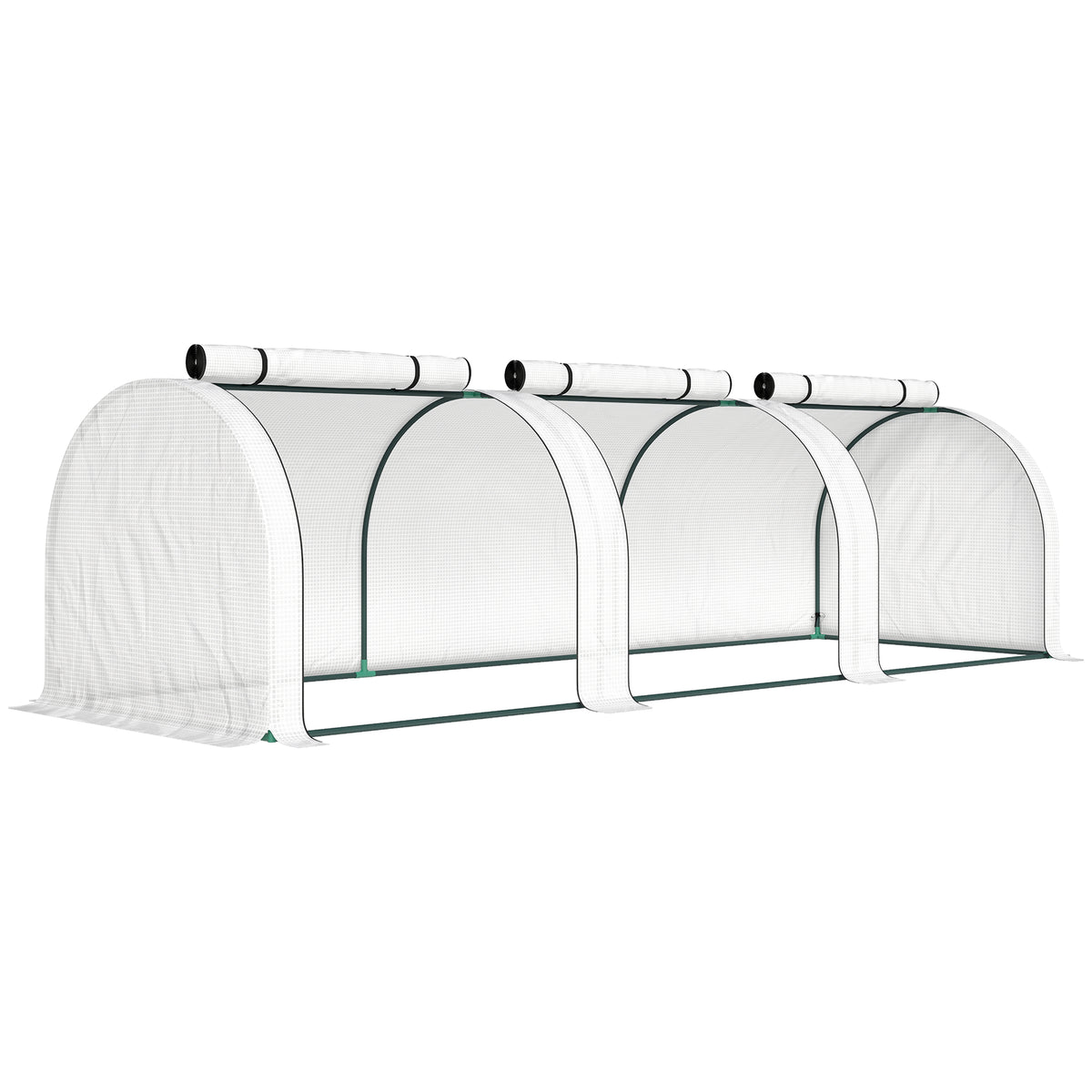 Outsunny 295 x 100 cm Low Tunnel Greenhouse - White