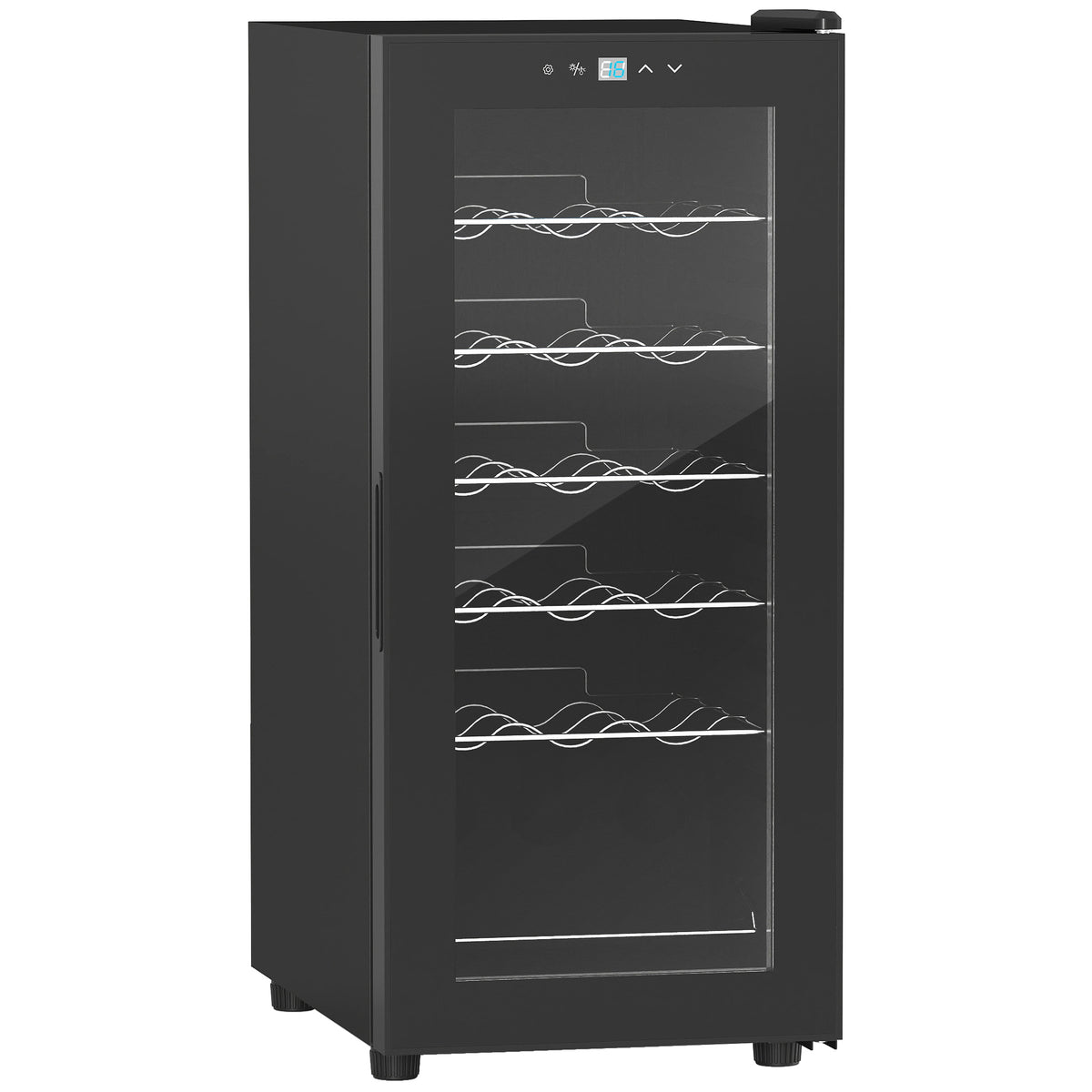 HOMCOM 18-Bottle Narrow Wine Fridge, with Lights - Black