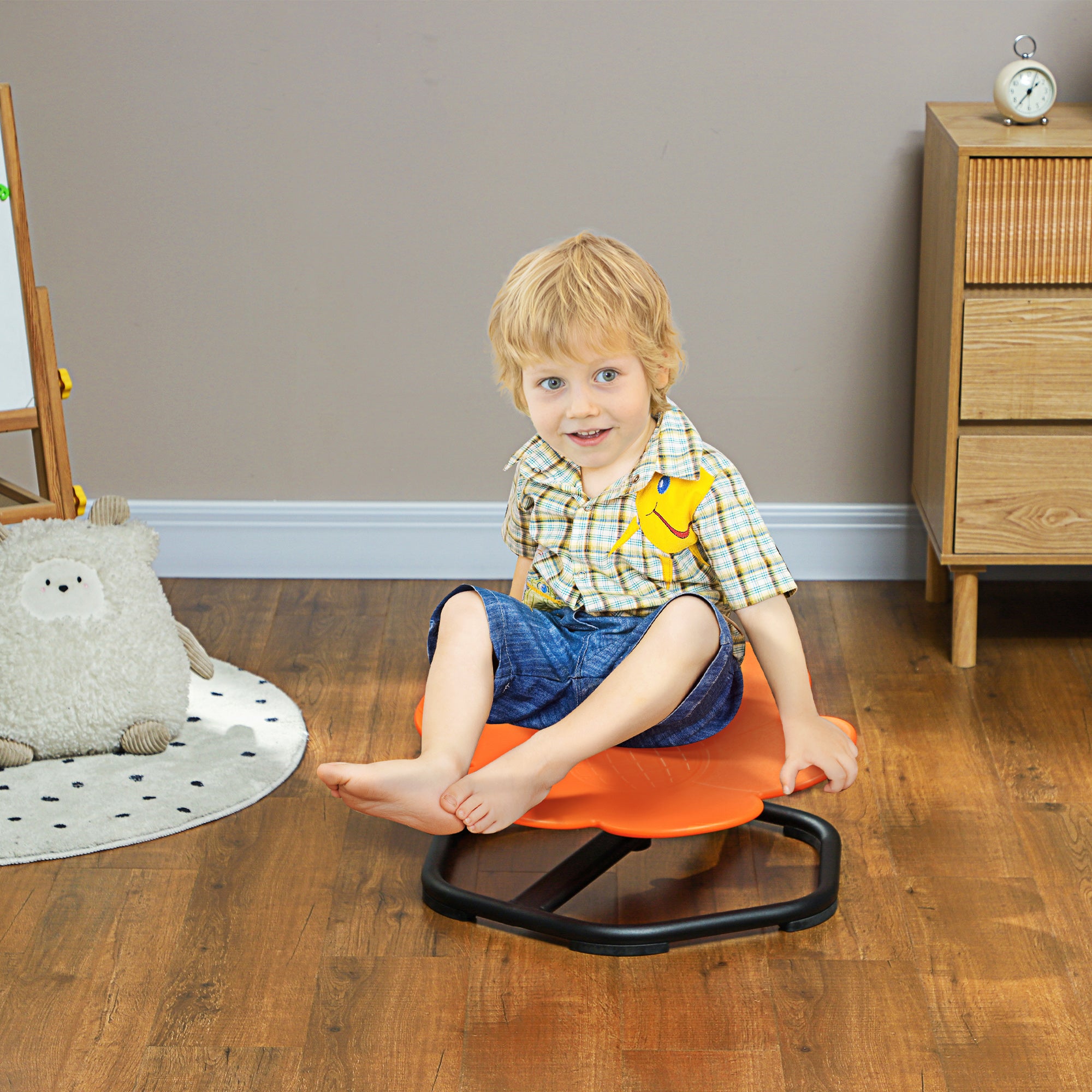 AIYAPLAY Sensory Spinning Chair for Autism Kids Coordination & Balance, Orange - North Peak Garden Furniture