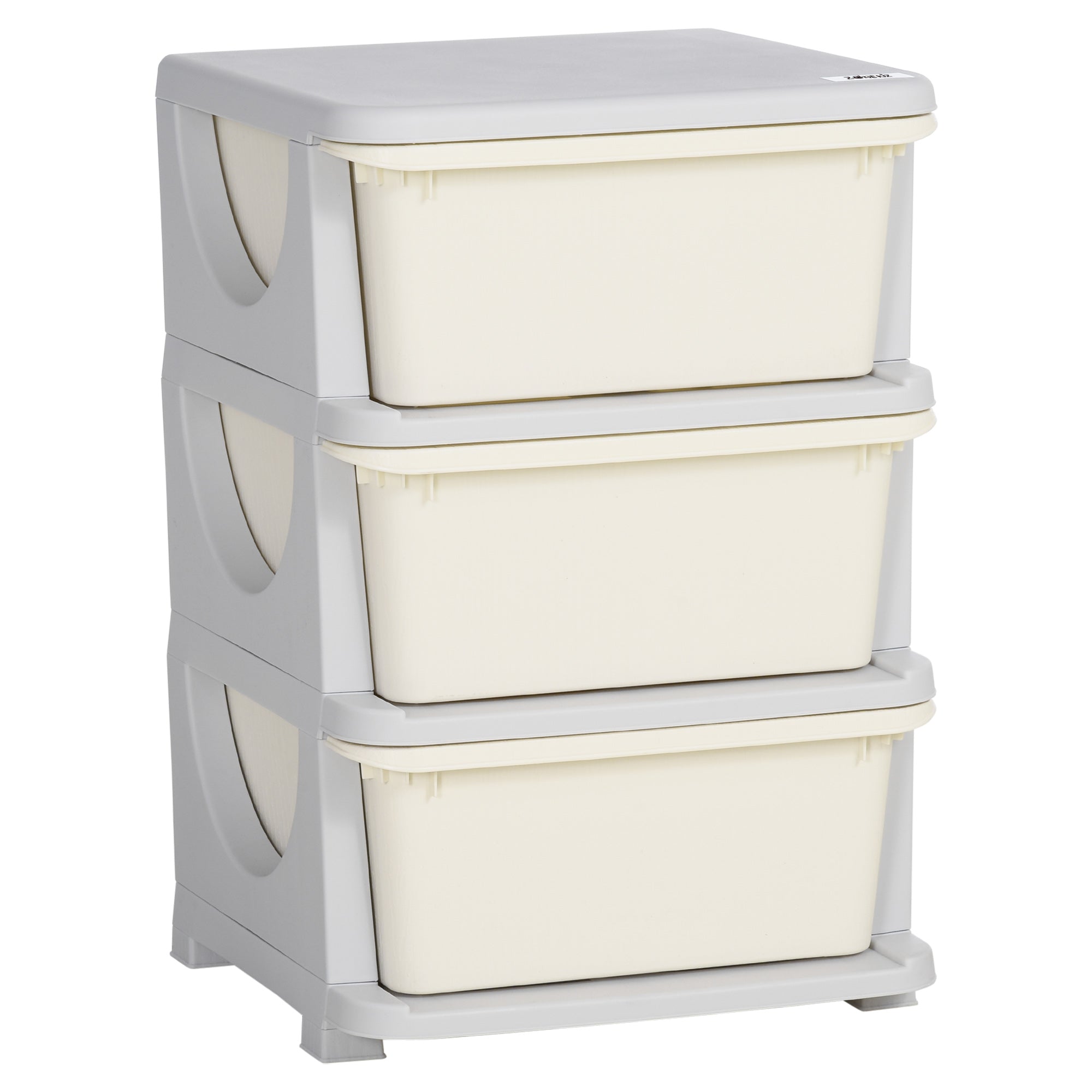 HOMCOM Three-Tier Kids Storage Boxes, with Three Drawers - White - North Peak Garden Furniture