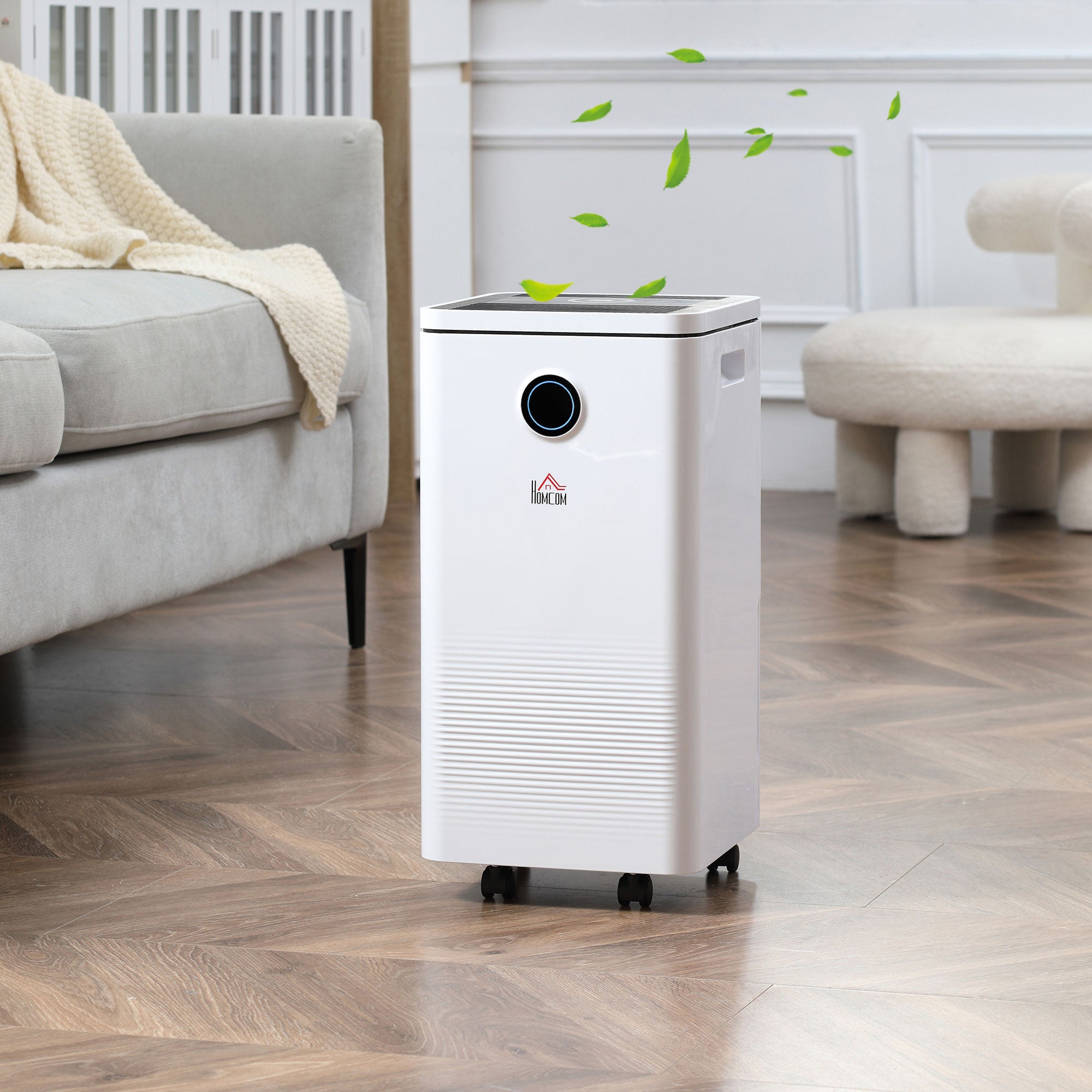 HOMCOM 10L/Day Dehumidifier with 2.5L Water Tank, Digital Display, Intelligent & Sleep Mode, 24H Timer, Laundry Clothes Drying, for Home and Large Room Basement - North Peak Garden Furniture