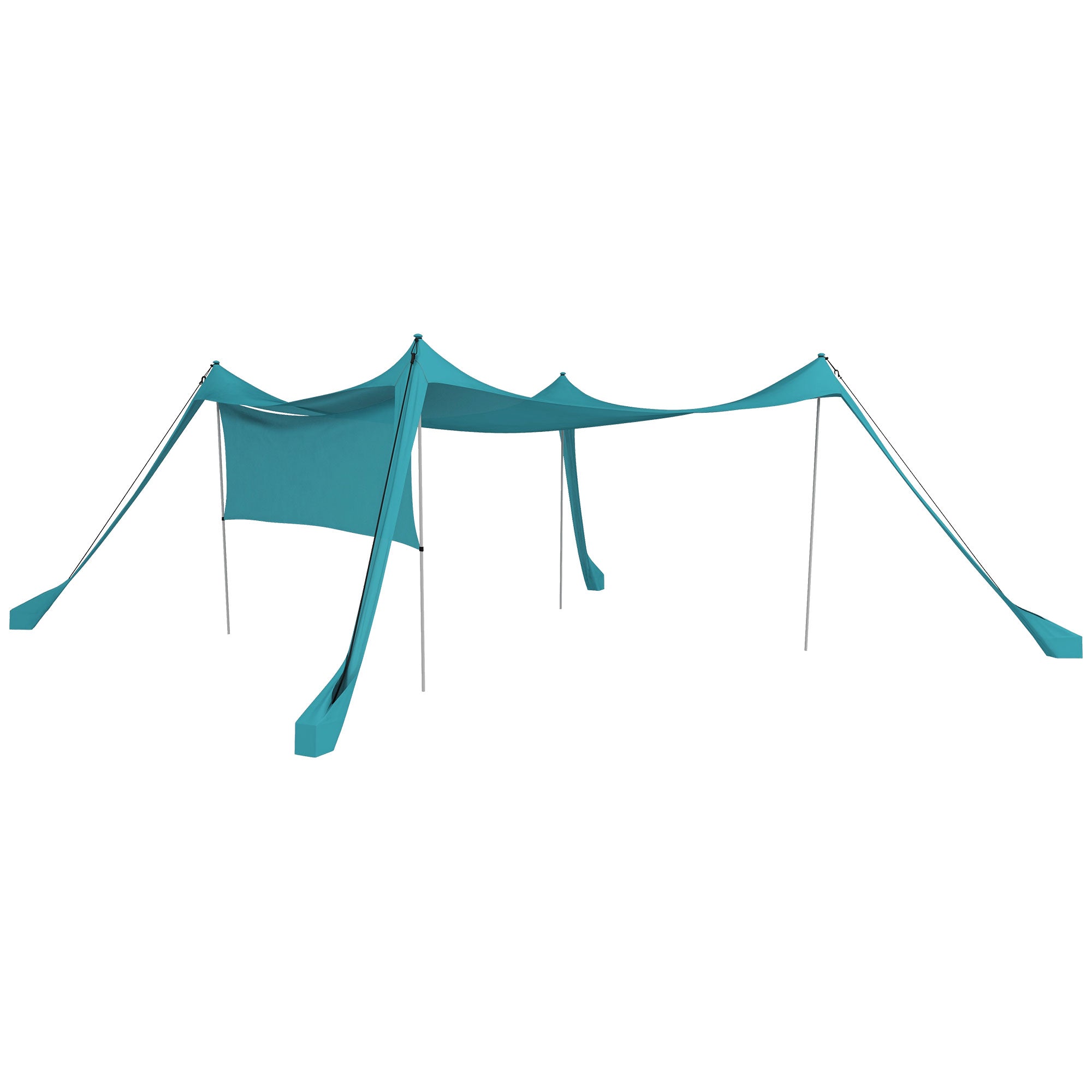 Outsunny Beach Tent Event Shelter with Detachable Sidewall and Carry Bag, for Camping, Trips, Fishing, Picnics, Sky Blue - North Peak Garden Furniture