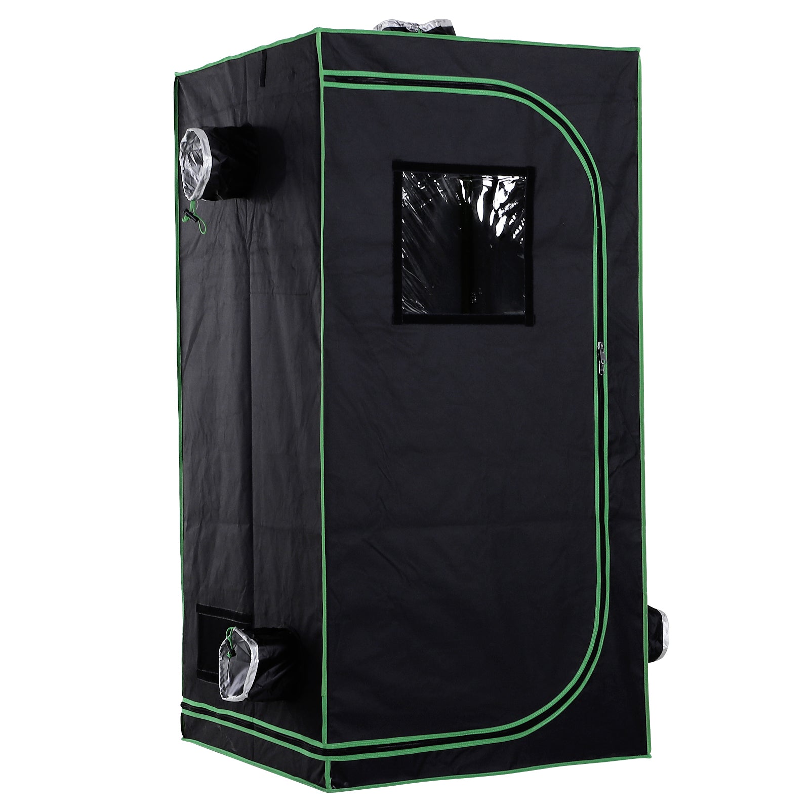 Outsunny Mylar Hydroponic Grow Tent with Adjustable Vents and Floor Tray for Indoor Plant Growing, 80 x 80 x 160cm - North Peak Garden Furniture