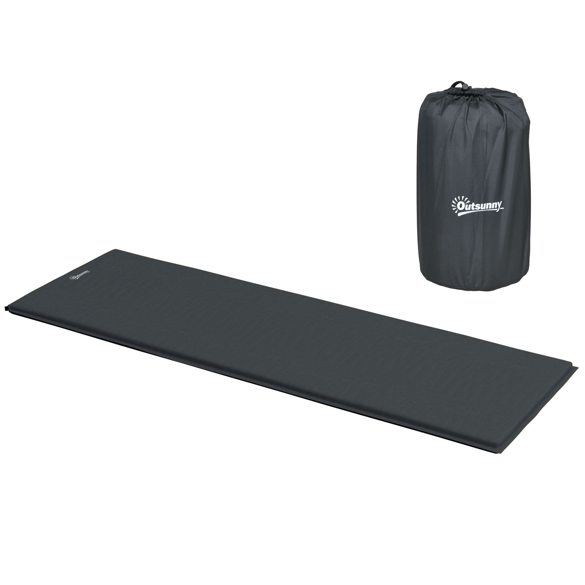 Outsunny Single Inflatable Mattress, with Carry Bag - Grey - North Peak Garden Furniture