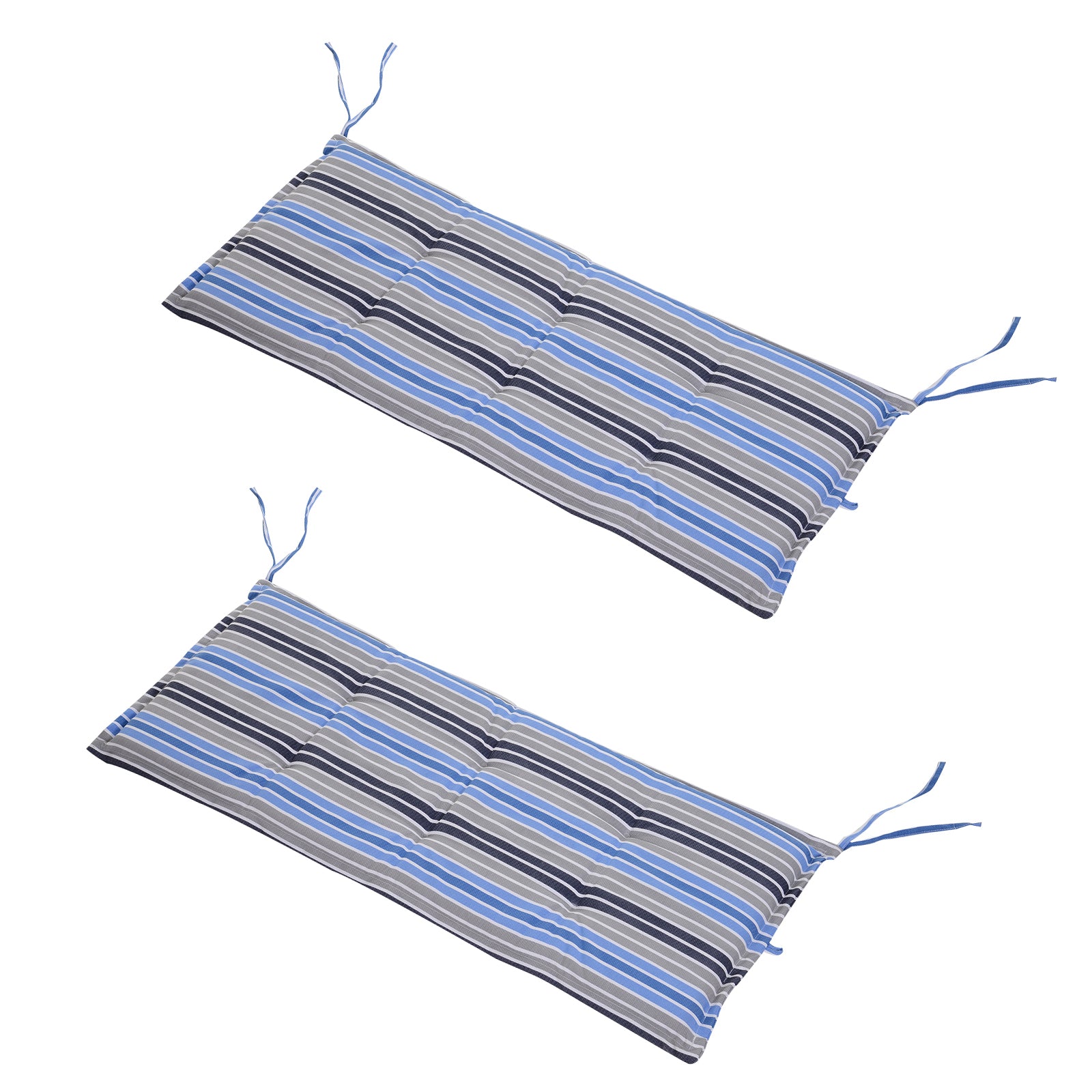 Outsunny Polyester Set Of 2 Swing Chair Cushion Blue Stripes - North Peak Garden Furniture