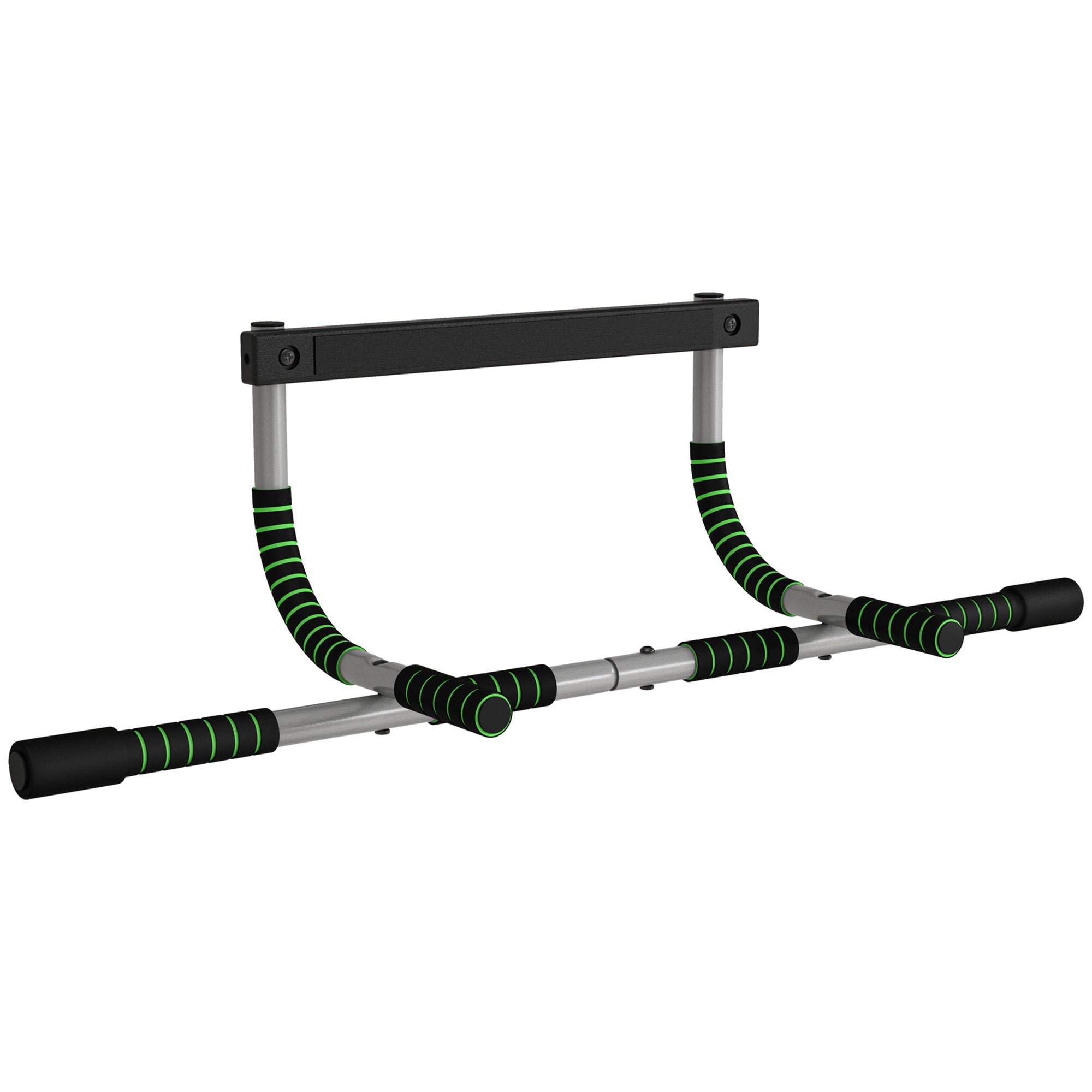 HOMCOM Pull-Up Bar for Doorway, Home Fitness Door Horizontal Bar Push up Bar for Indoor Gym Upper Body Workout, Green - North Peak Garden Furniture