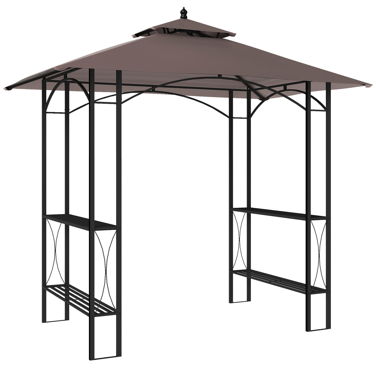 Outsunny 2.5 x 1.5m BBQ Tent Canopy Patio Outdoor Awning Gazebo Party Sun Shelter - Coffee