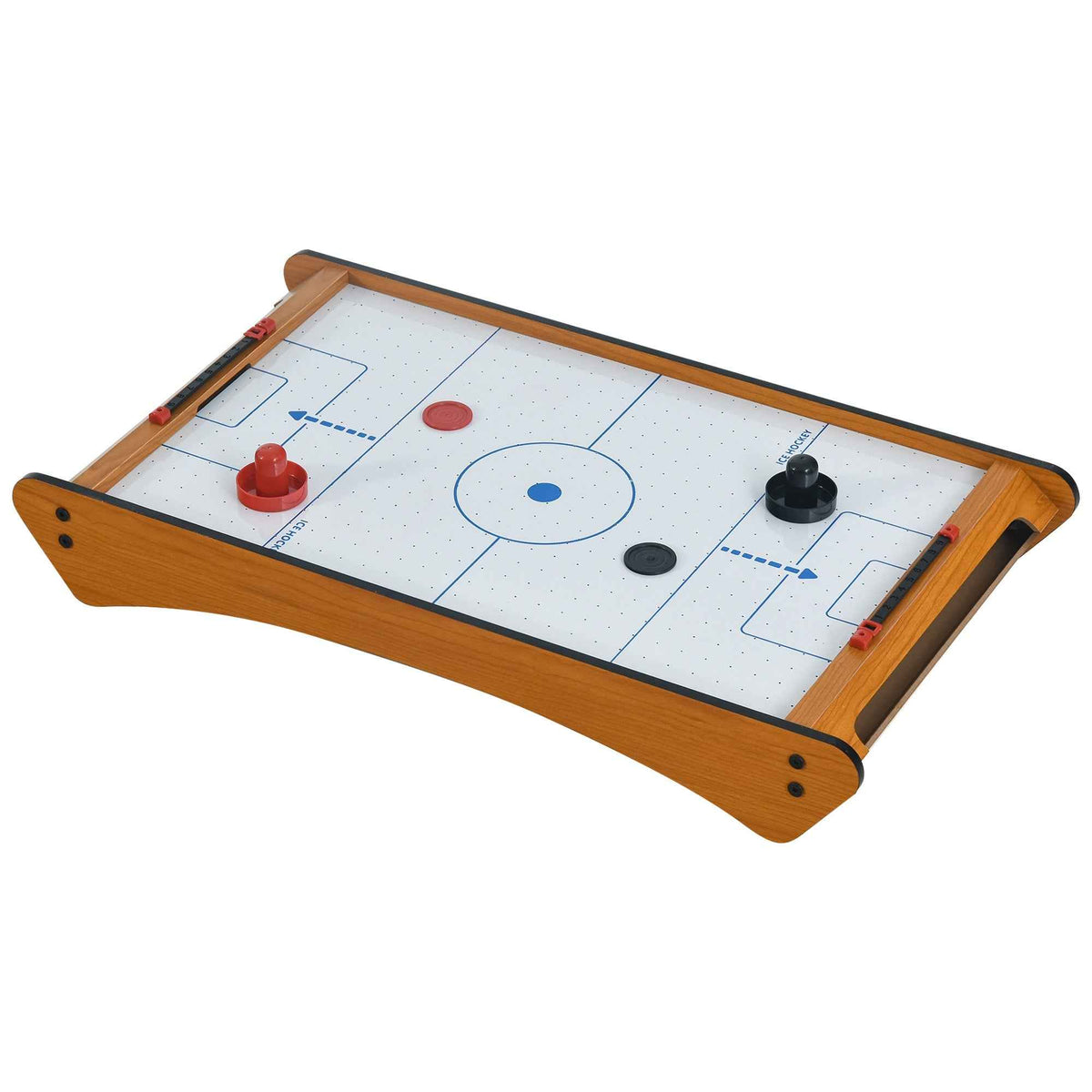 HOMCOM 2.5FT Tabletop Air Hockey Game Table Wooden Portable Party Gaming Toy for Kids Children Adult
