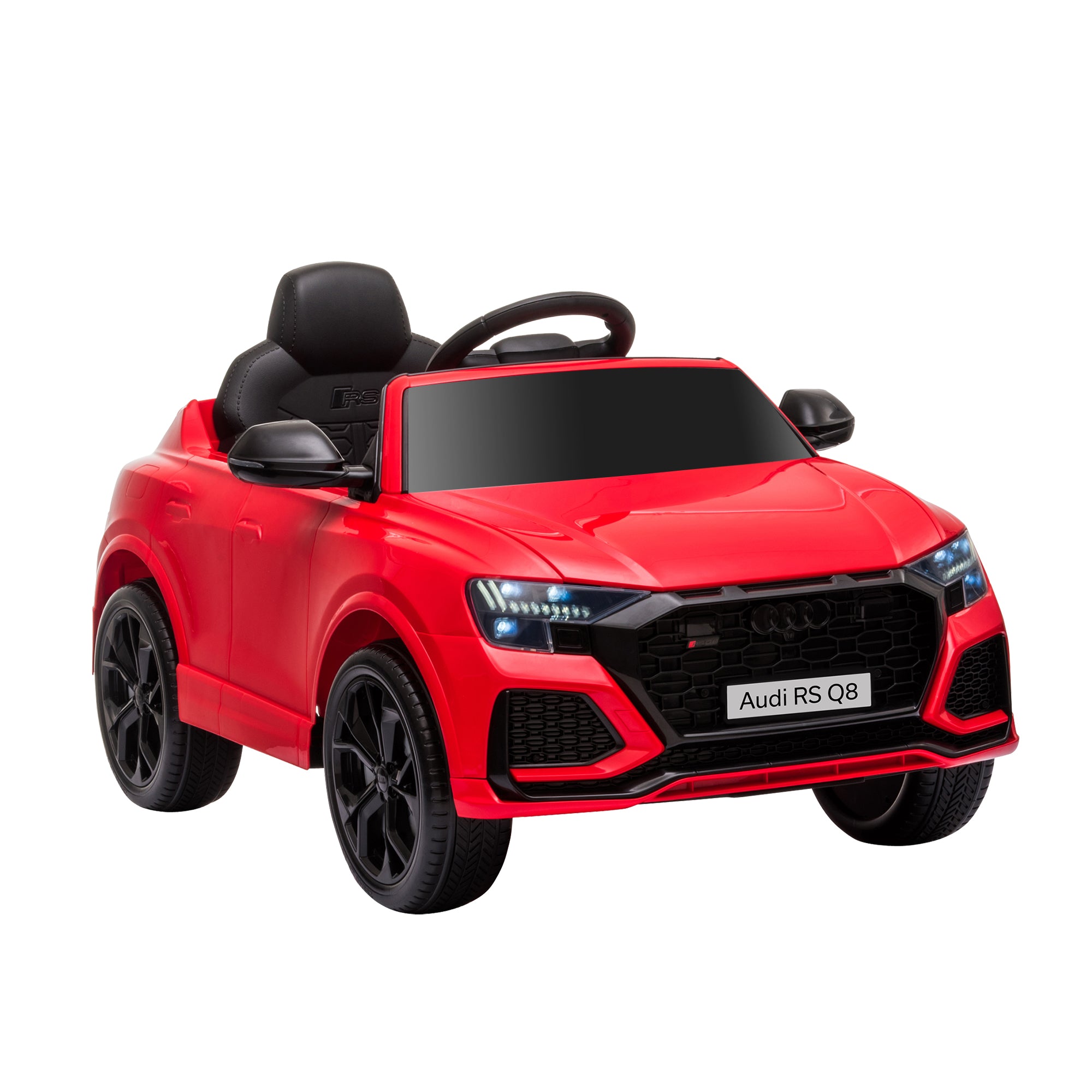 HOMCOM Audi RS Q8 Licensed 6V Kids Electric Ride On Car Toy Car with Remote Control Music Lights USB MP3 for 3-5 Years Old Red - North Peak Garden Furniture