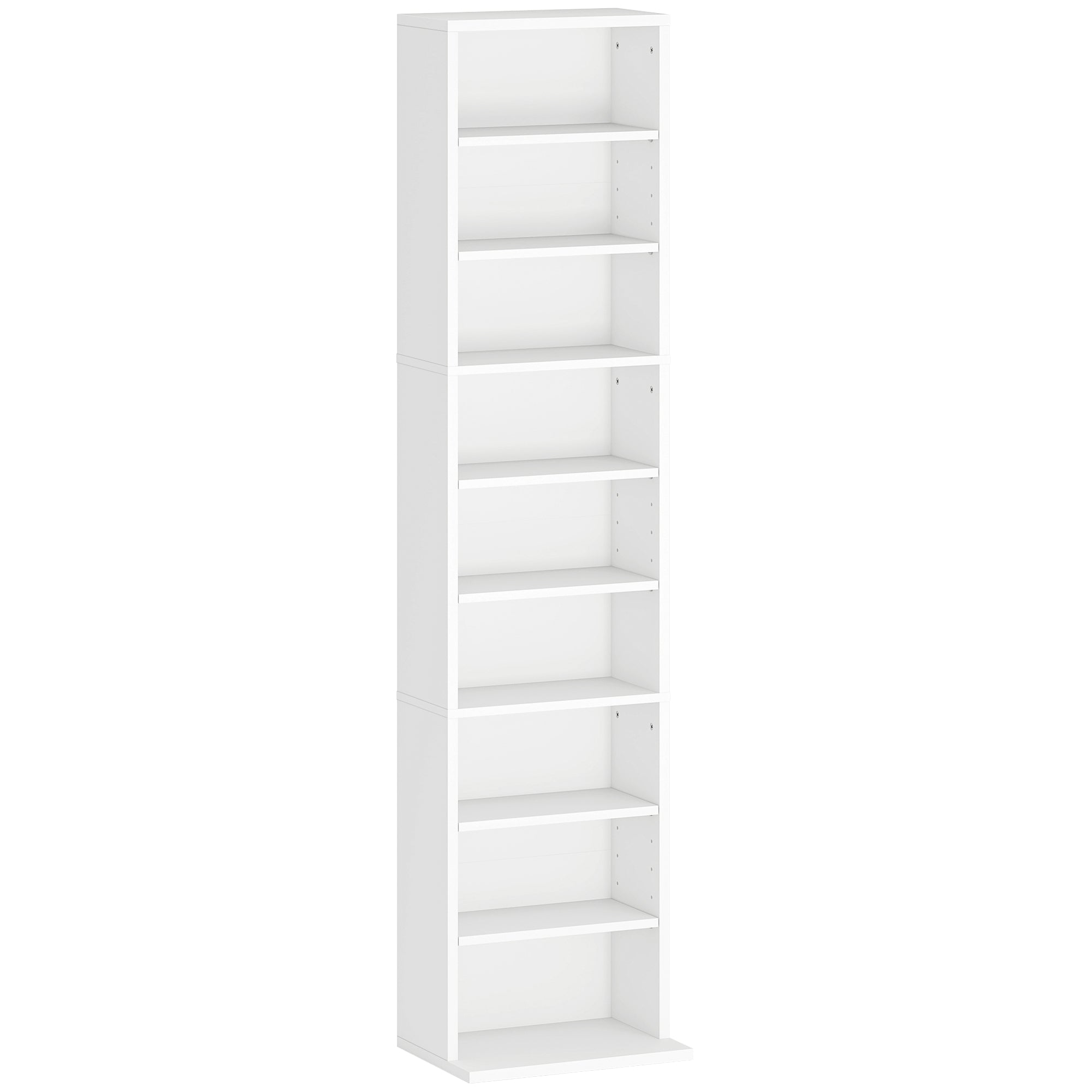 HOMCOM 260 Narrow CD Storage Unit - White - North Peak Garden Furniture