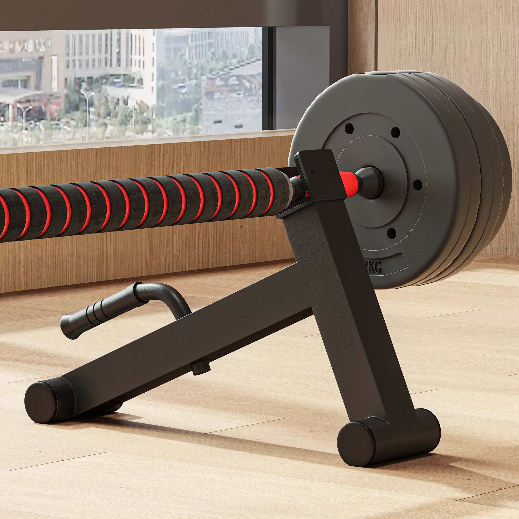 SPORTNOW Deadlift Barbell Jack with Non-Slip Handle, for Weight Training - Black - North Peak Garden Furniture