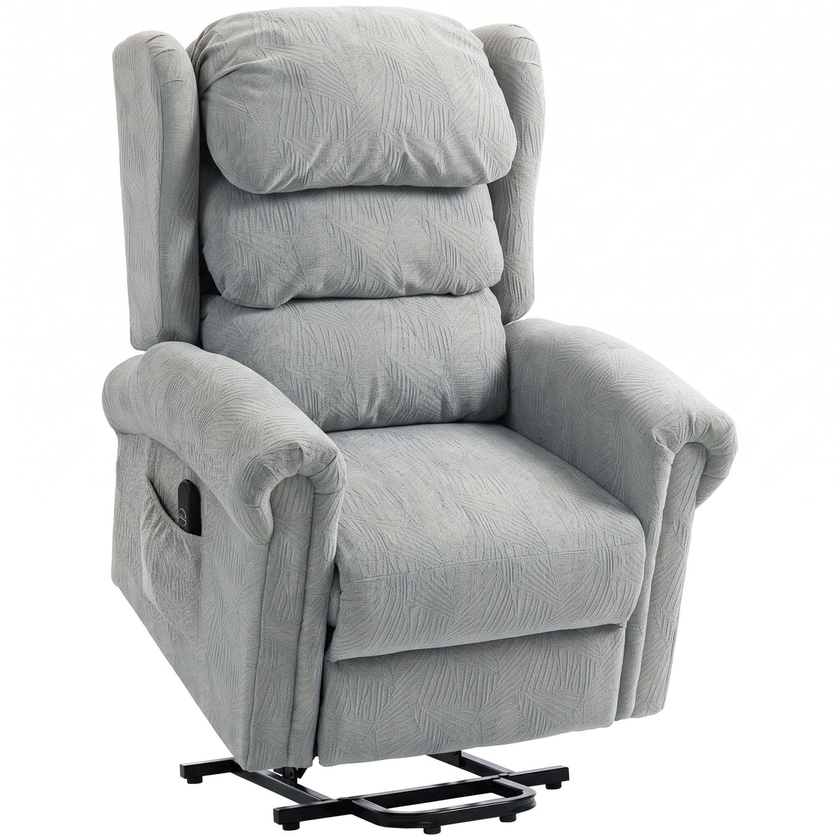 HOMCOM Velvet-Feel Electric Riser Recliner Chair - Grey