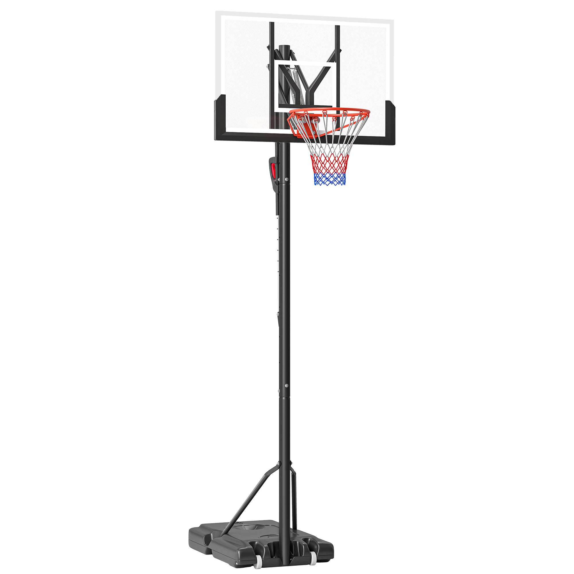 SPORTNOW Six-Level Height Adjustable Freestanding Basketball Hoop and Stand with Wheels, 2.35-3.05m - North Peak Garden Furniture