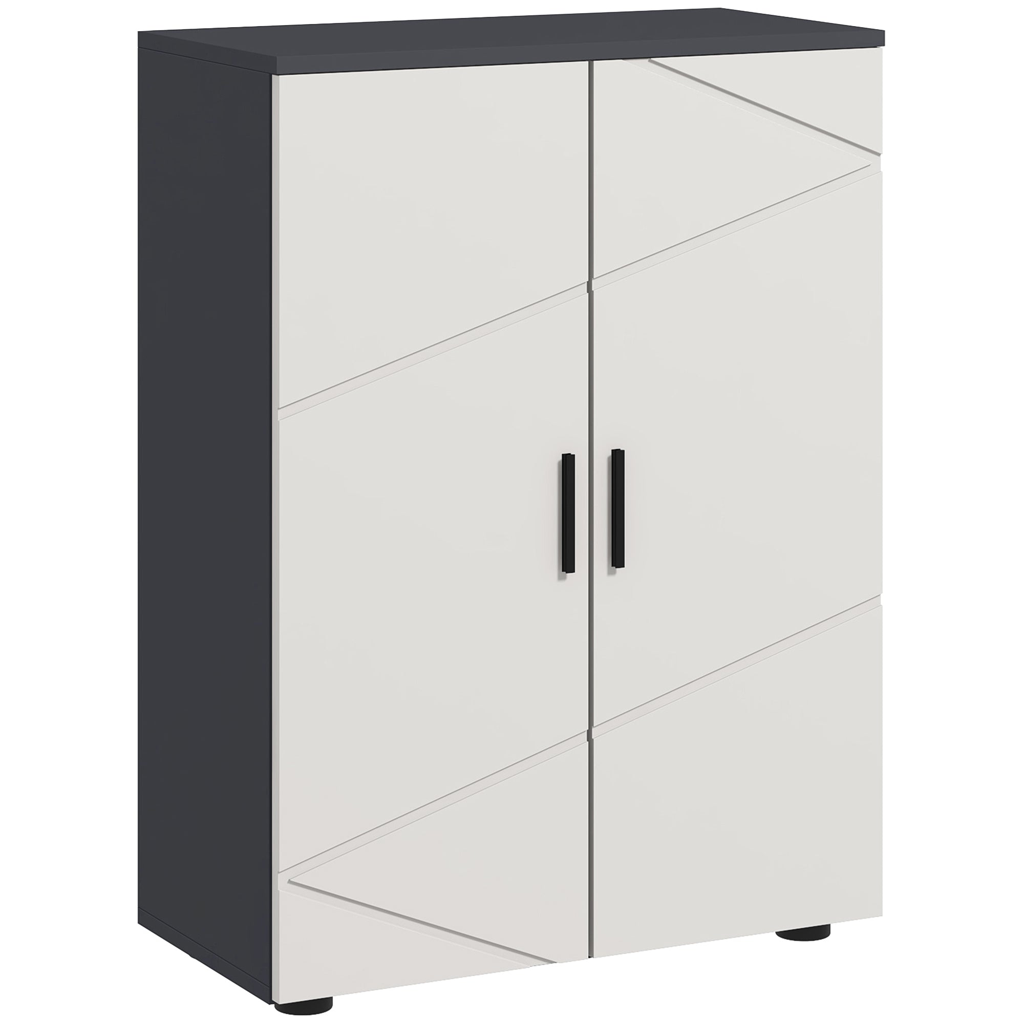 kleankin Small Bathroom Cabinet, Bathroom Storage Cabinet with 2-Doors Cupboard, 2 Adjustable Shelves and Soft Close Mechanism, Grey - North Peak Garden Furniture