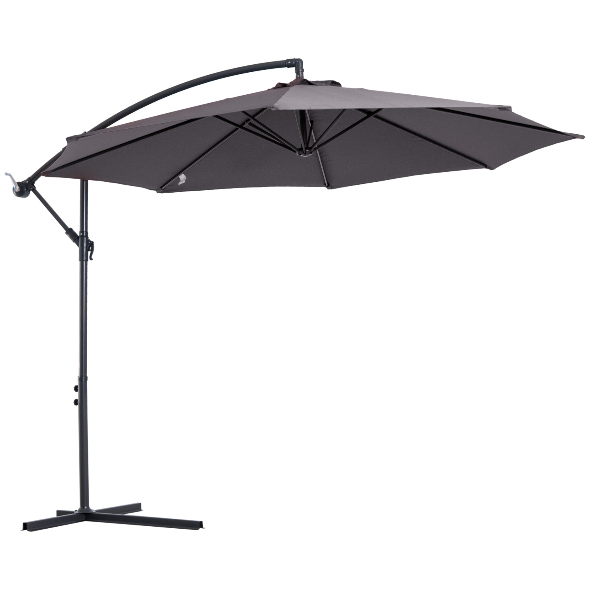 Outsunny Cantilever Umbrella Parasol Hanging Banana Steel Dark Grey 3M Patio - North Peak Garden Furniture
