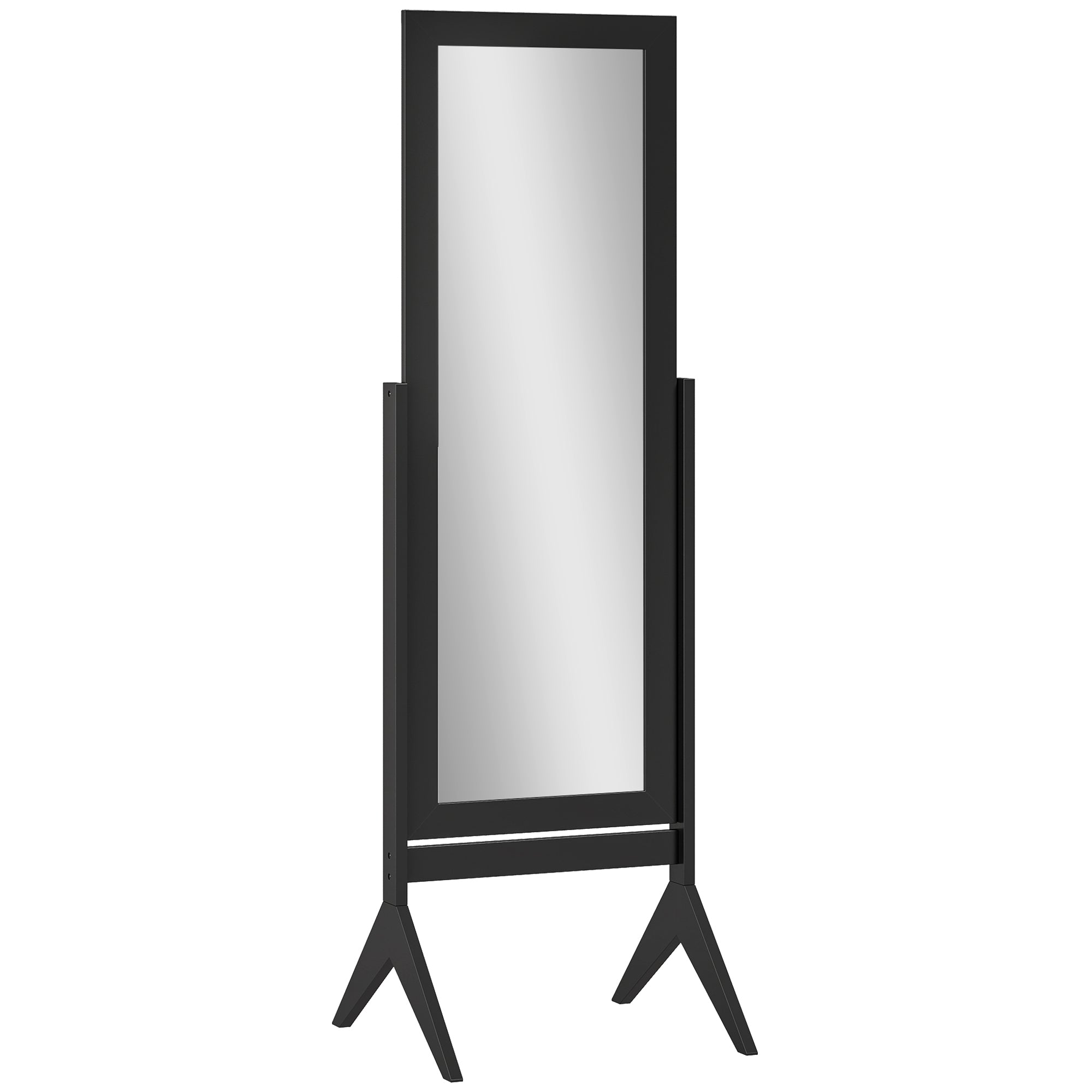 HOMCOM Freestanding Adjustable Angle Dressing Mirror, Full Length Mirror for Bedroom, Living Room, 148 x 47 cm, Black