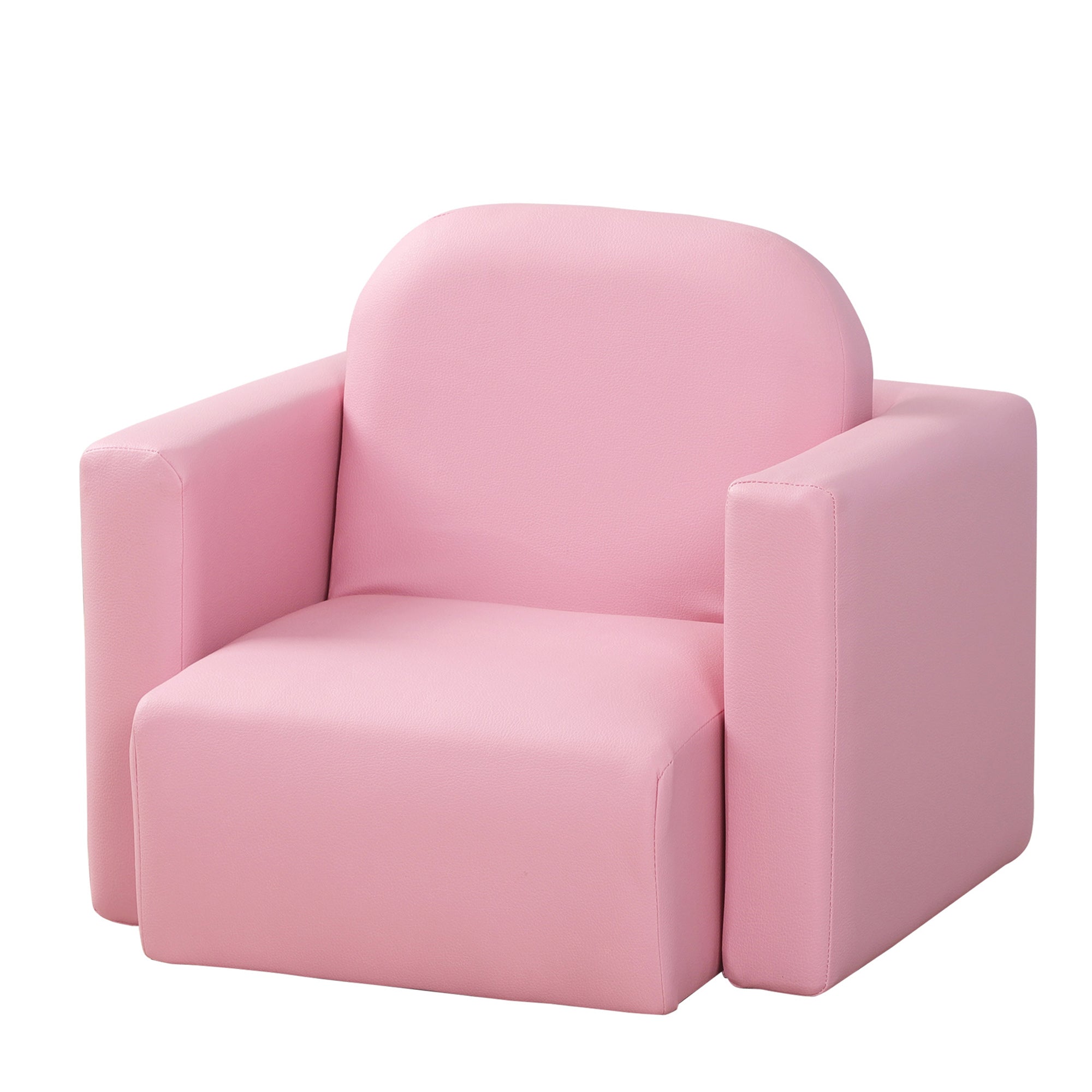 HOMCOM 2 In 1 Toddler Sofa Chair, 48 x 44 x 41 cm, for Game Relax Playroom, Pink - North Peak Garden Furniture