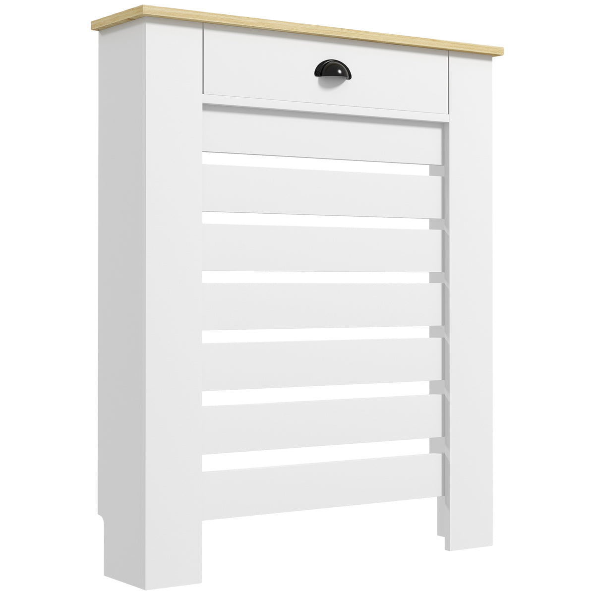 HOMCOM 95.5H x 78Wcm Radiator Cover, with Drawer - White