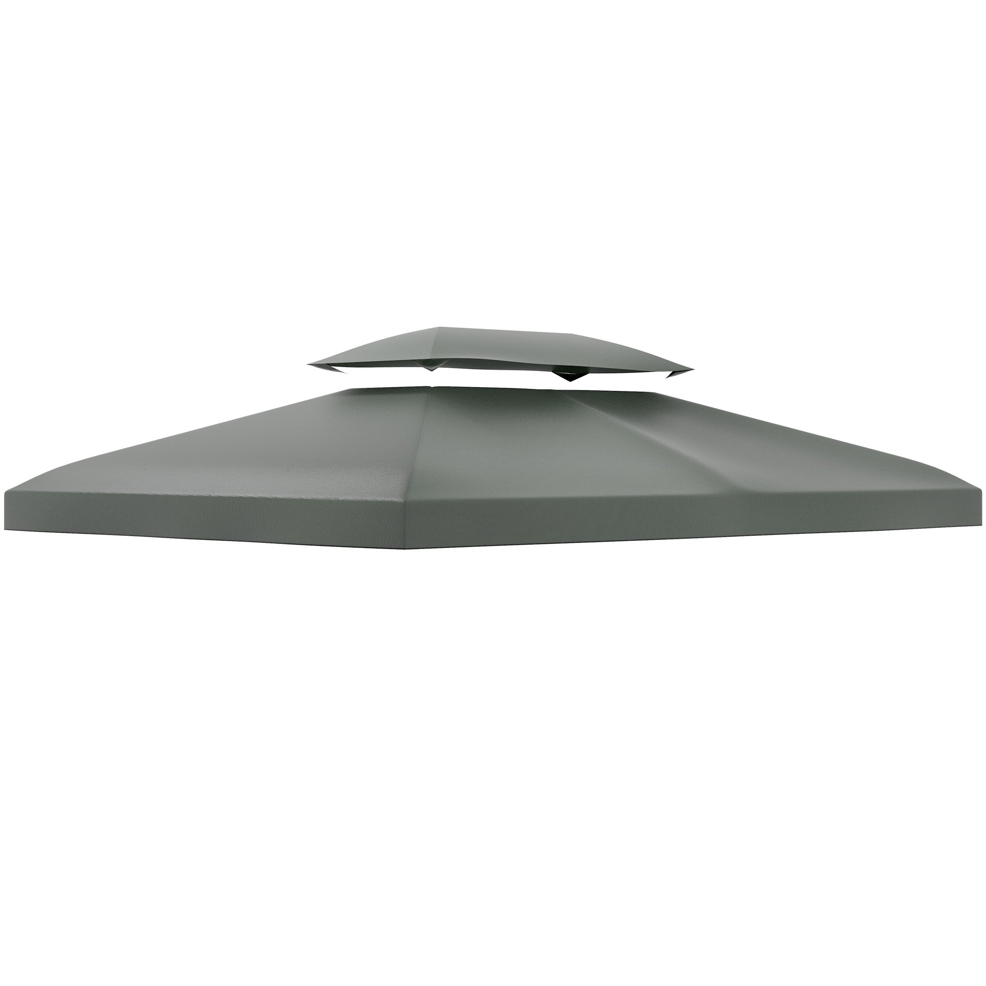 Outsunny 3x4m Gazebo Canopy Replacement Cover, 2 Tier Top Roof UV Cover Garden Patio Outdoor Sun Awning Shelters, Deep Grey (TOP COVER ONLY) - North Peak Garden Furniture