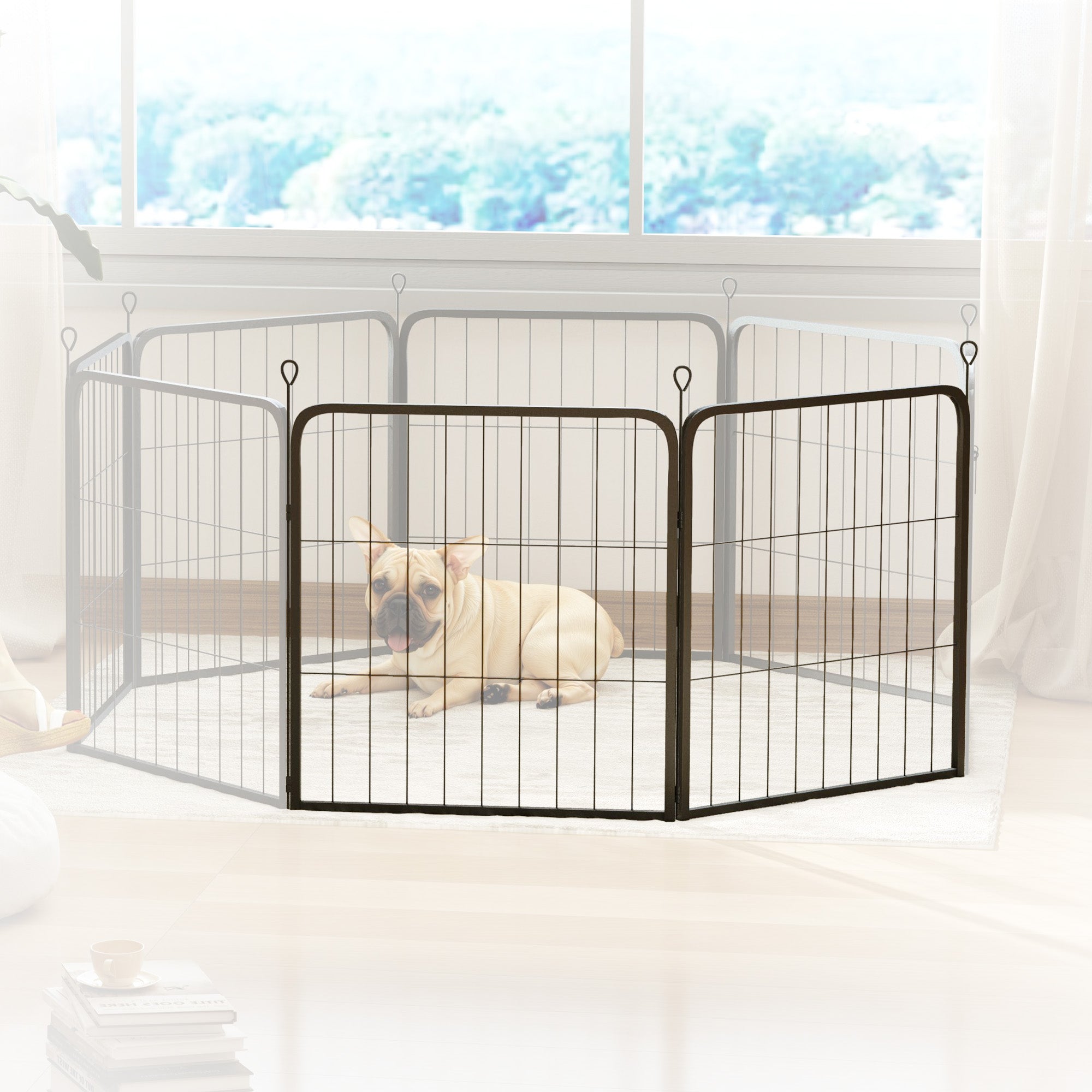 PawHut 2 Piece Dog Pen Expansion Pack for 60cm High Animal Pen with 3 Connecting Stakes - North Peak Garden Furniture