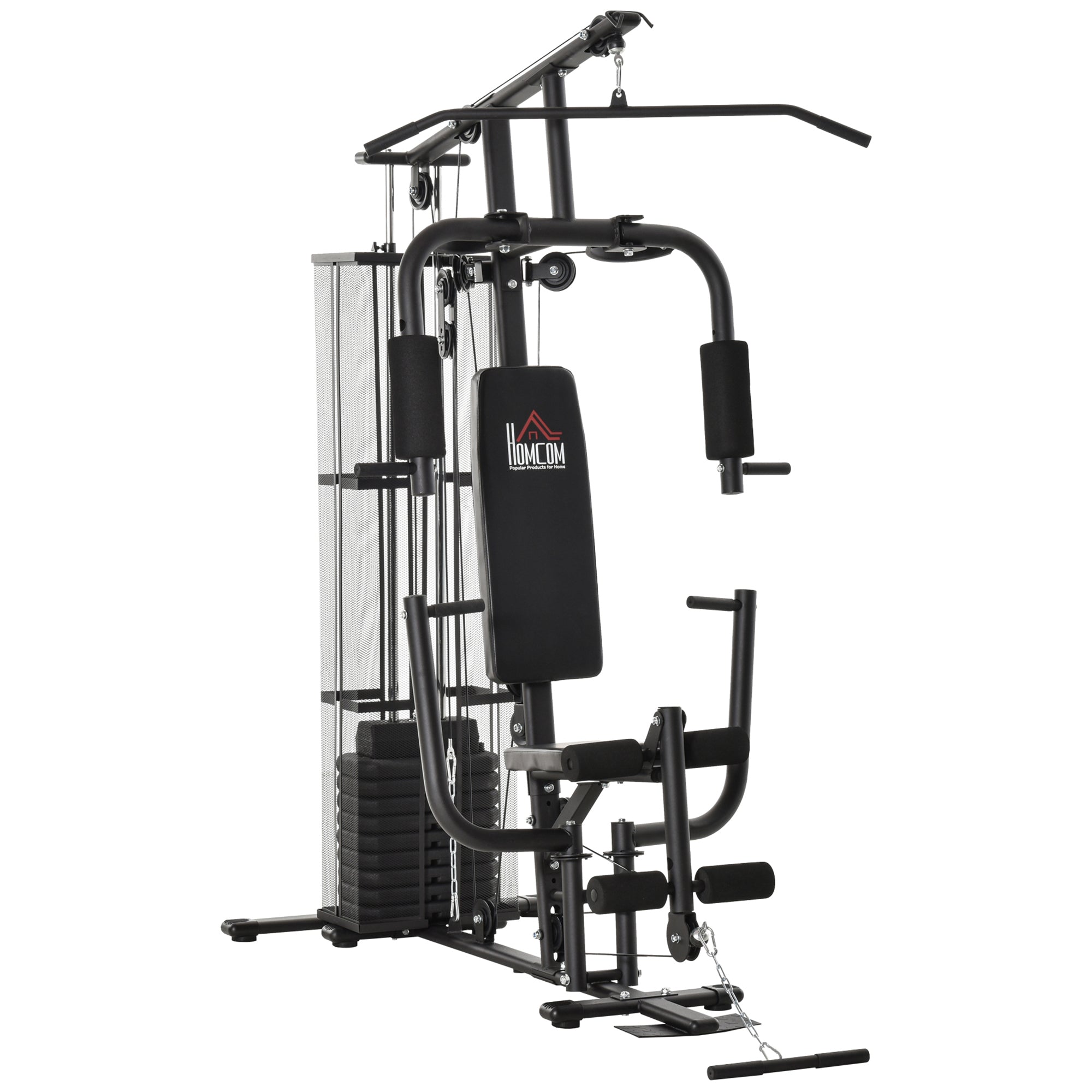 HOMCOM Multifunction Home Gym System Weight Training Exercise Workout Station - North Peak Garden Furniture