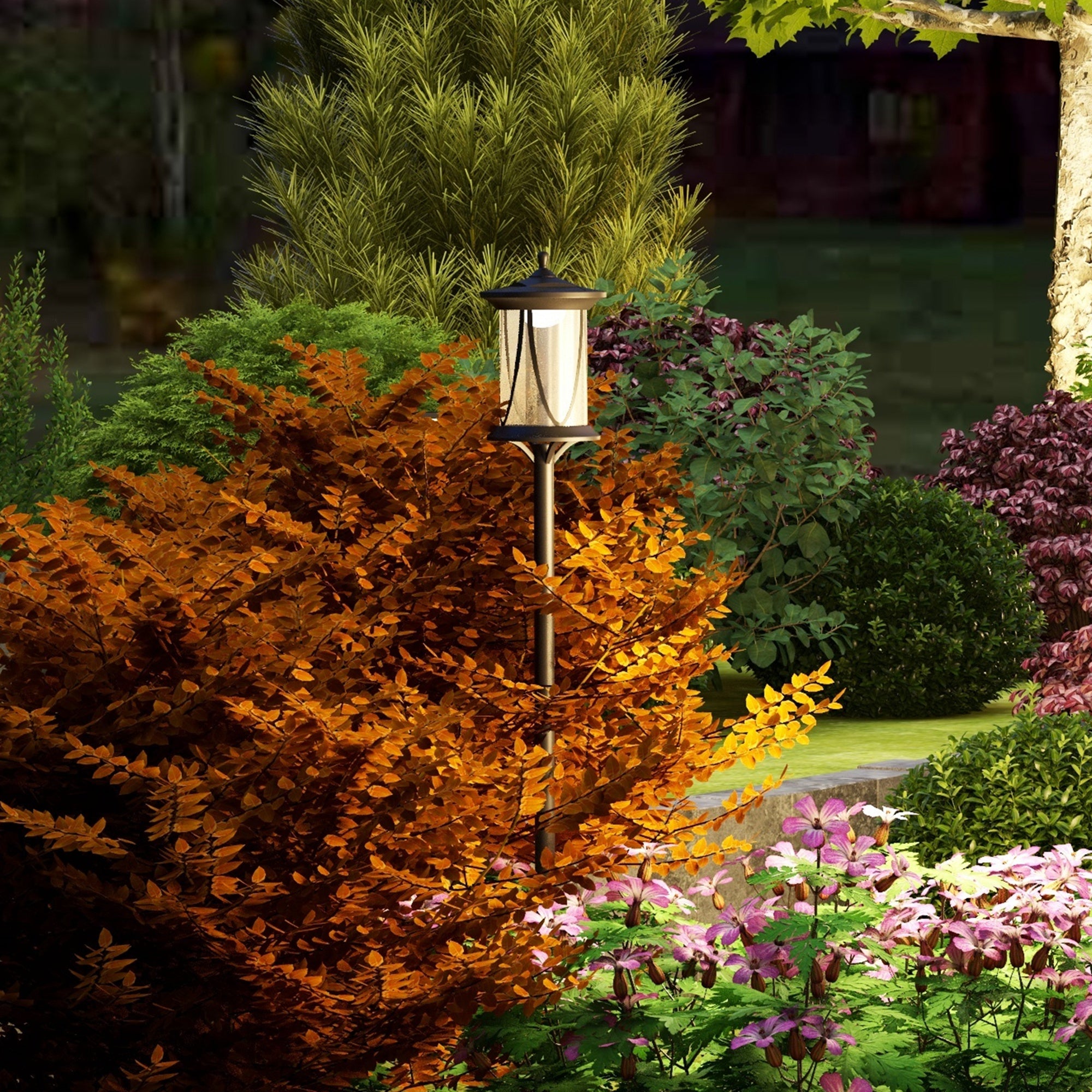Outsunny Solar Lamp Post Light, 1.3 M LED Outdoor Street Light, Waterproof IP44 for Patio, Garden, Pathway, Cool White - North Peak Garden Furniture