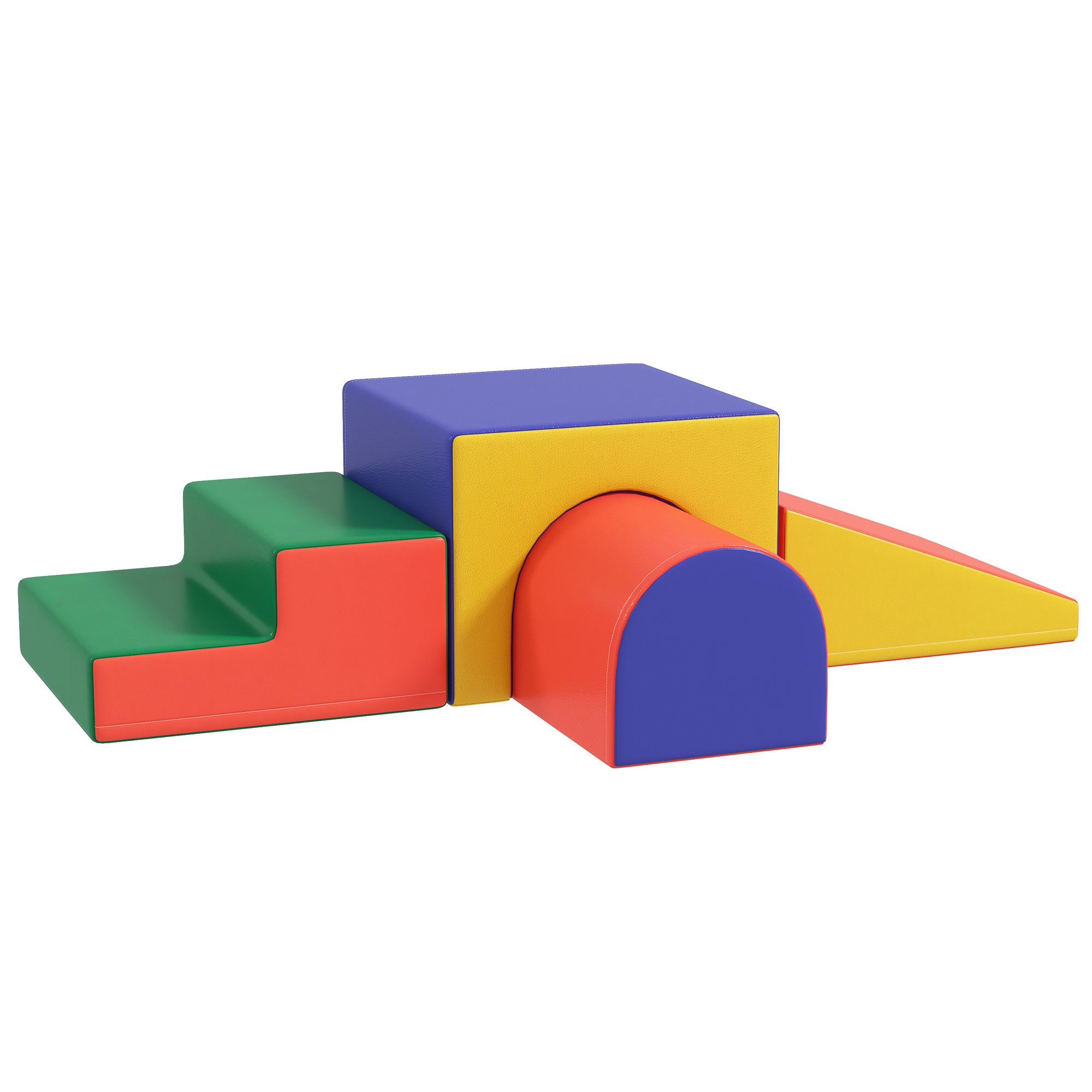 HOMCOM 4-Piece Soft Play Set for Toddlers 1-3 Years, Red