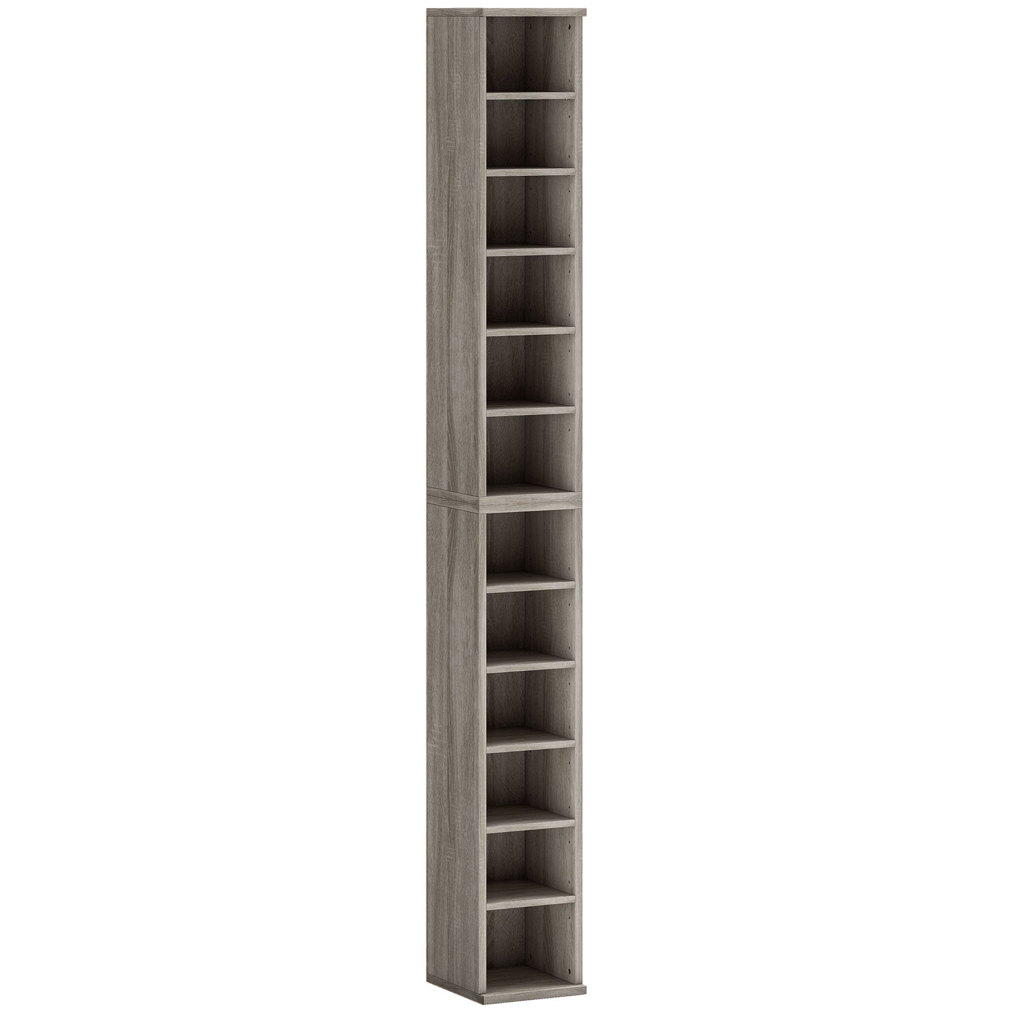 HOMCOM Set of Two 102 CD Storage Units - Dark Wood-Effect