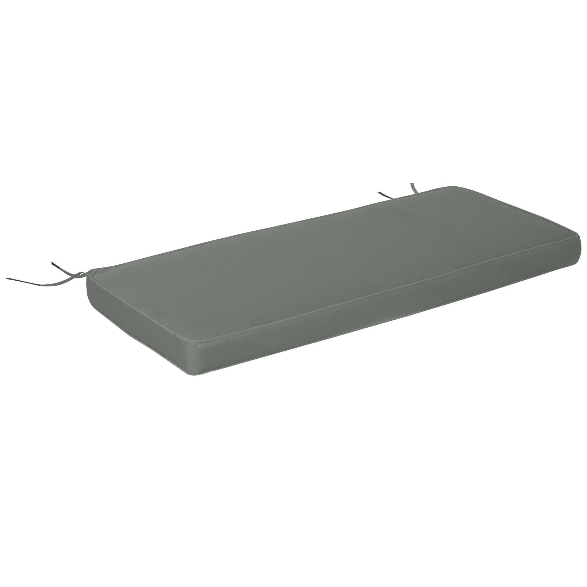 Outsunny Garden Bench Cushion 2 Seater Loveseat Seat Pad for Patio Swing Furniture for Indoor & Outdoor Use, 120 x 50 x 8 cm, Grey - North Peak Garden Furniture