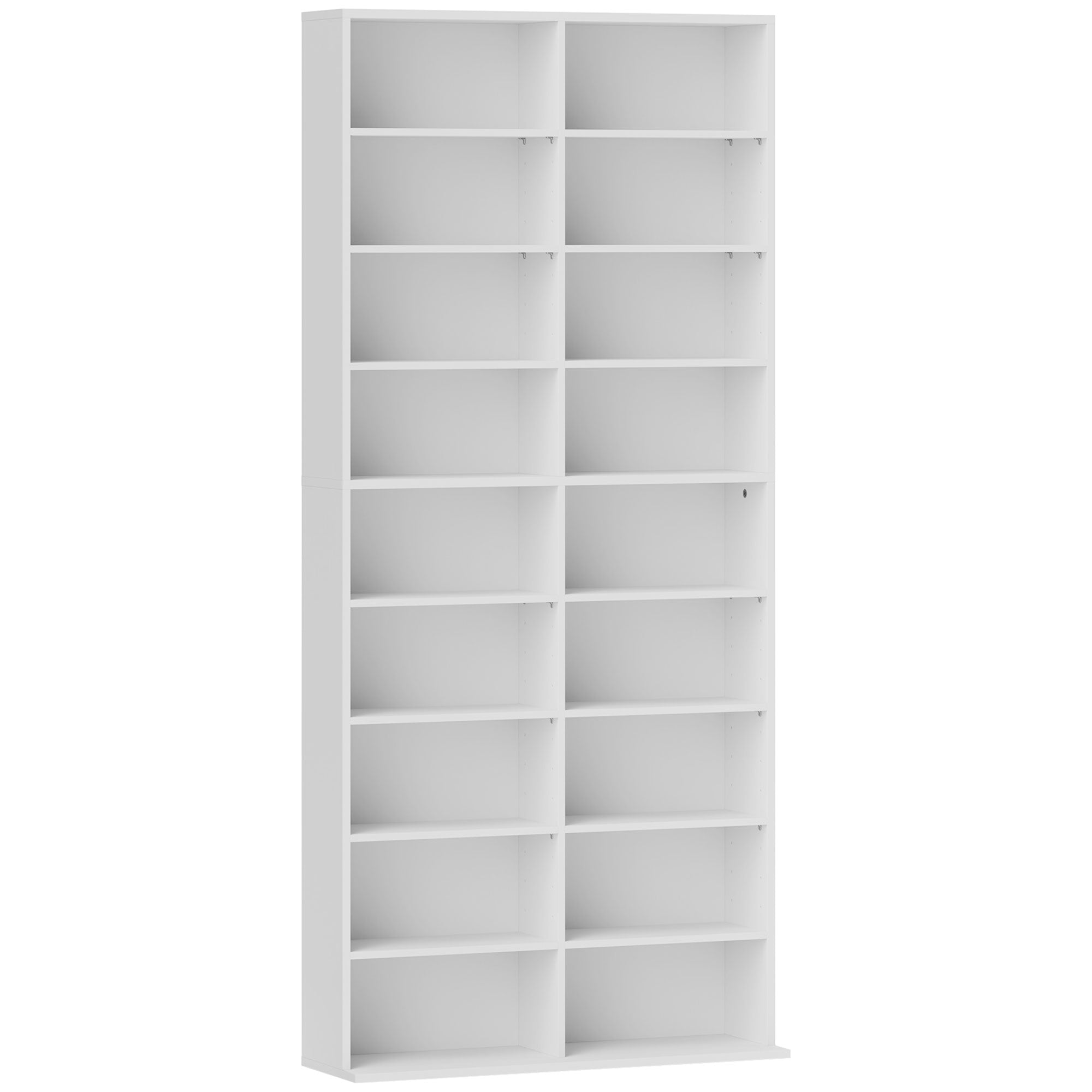 HOMCOM 640 CD Storage Tower - White - North Peak Garden Furniture