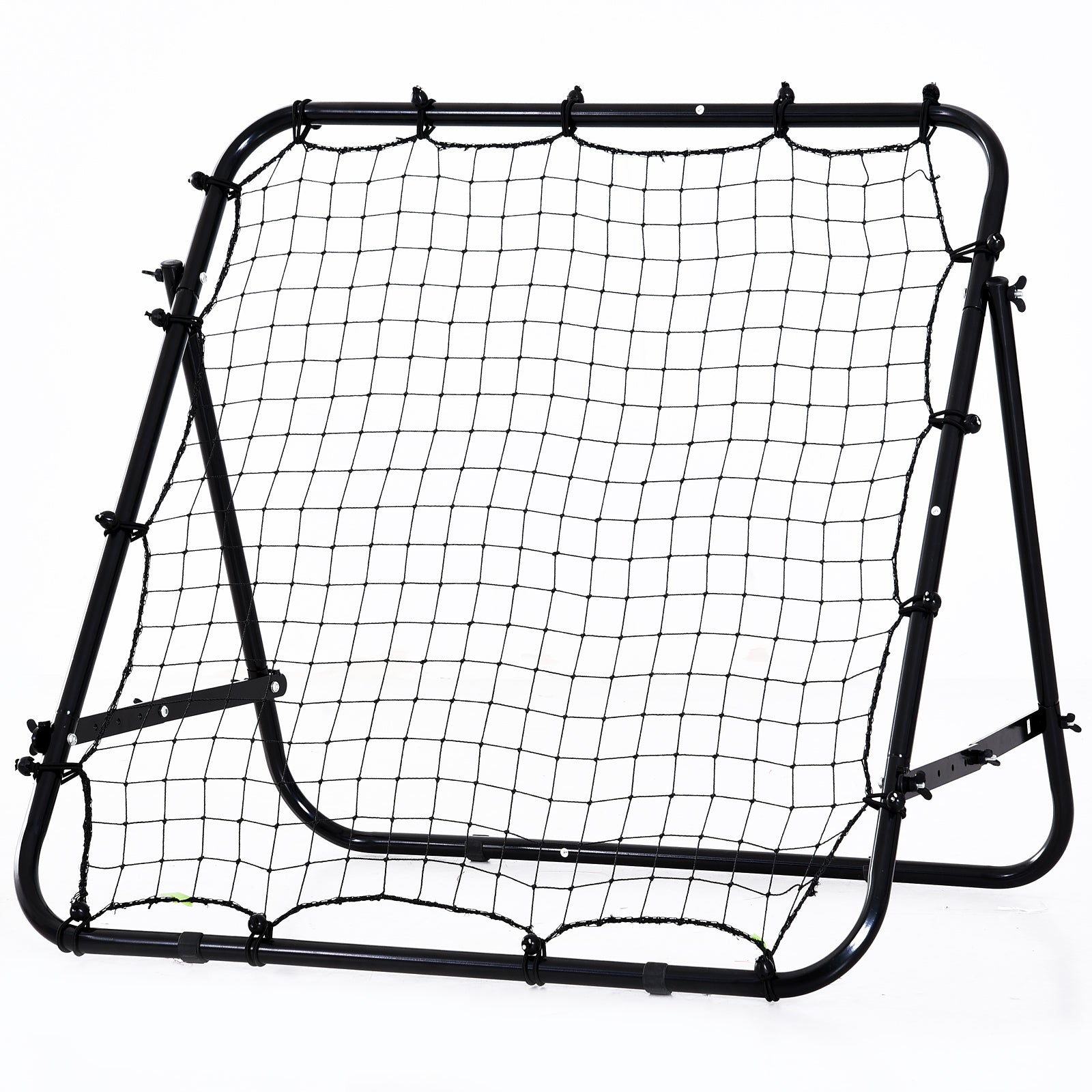 HOMCOM Adjustable Rebounder Net Kickback Target Goal for Teens Adults Training, Black - North Peak Garden Furniture