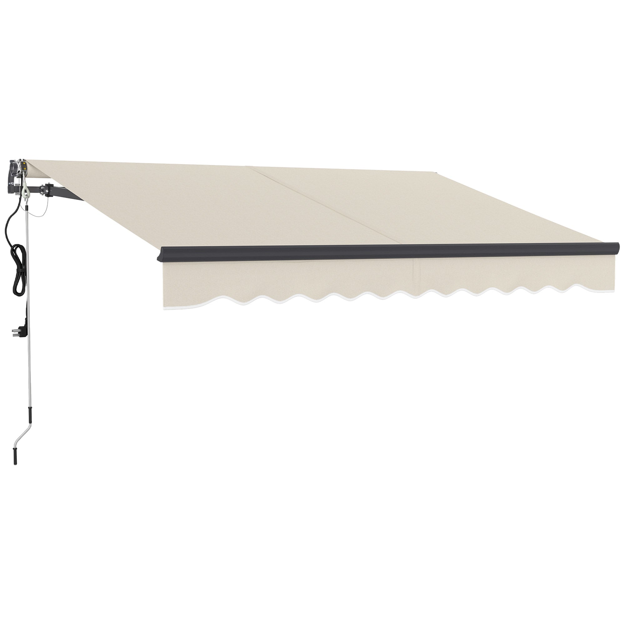 Outsunny 2.5 x 3m Electric/Manual Awning, with Remote - Beige - North Peak Garden Furniture