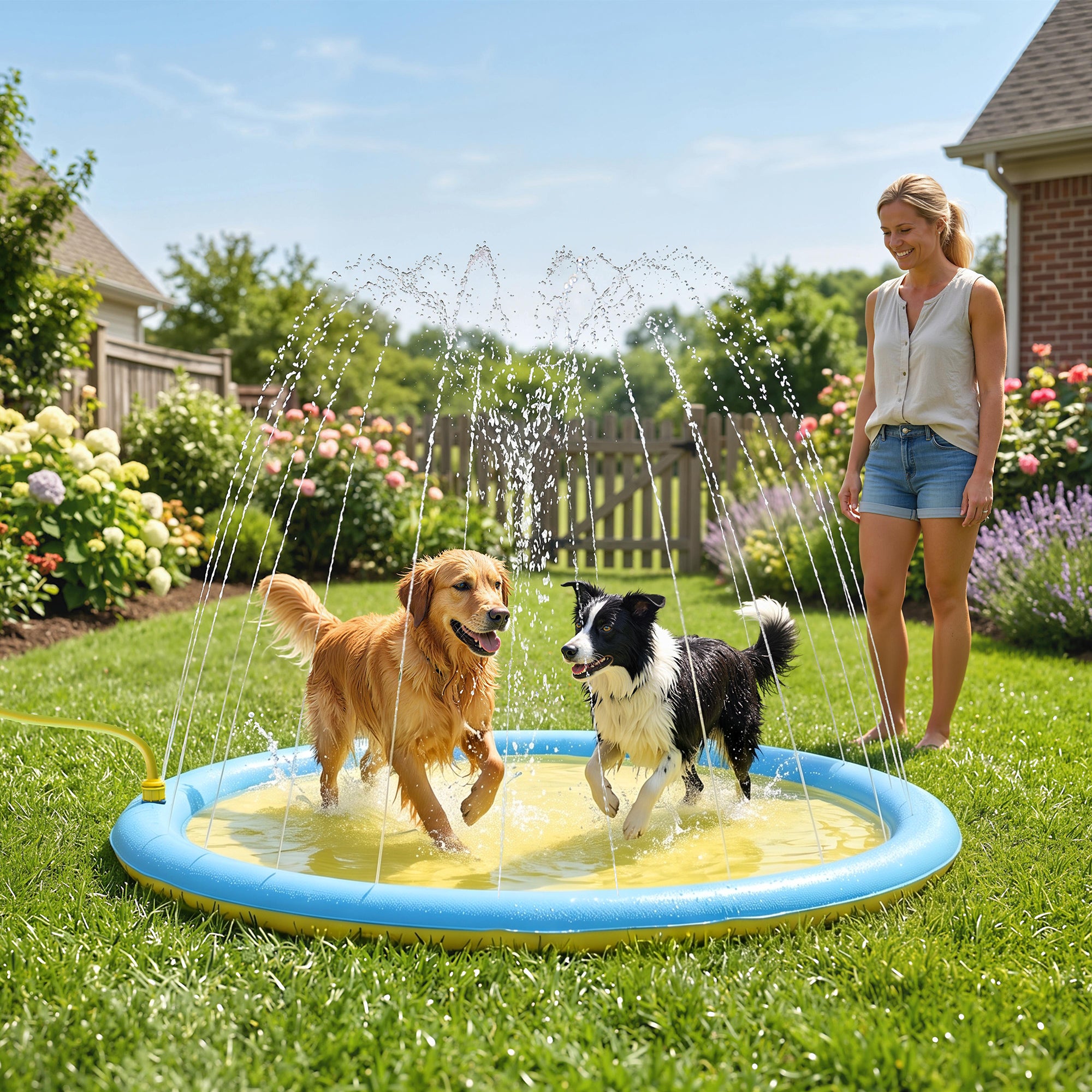 PawHut Dog Splash Pad for Garden, Patio, Summer Fun, 170 cm