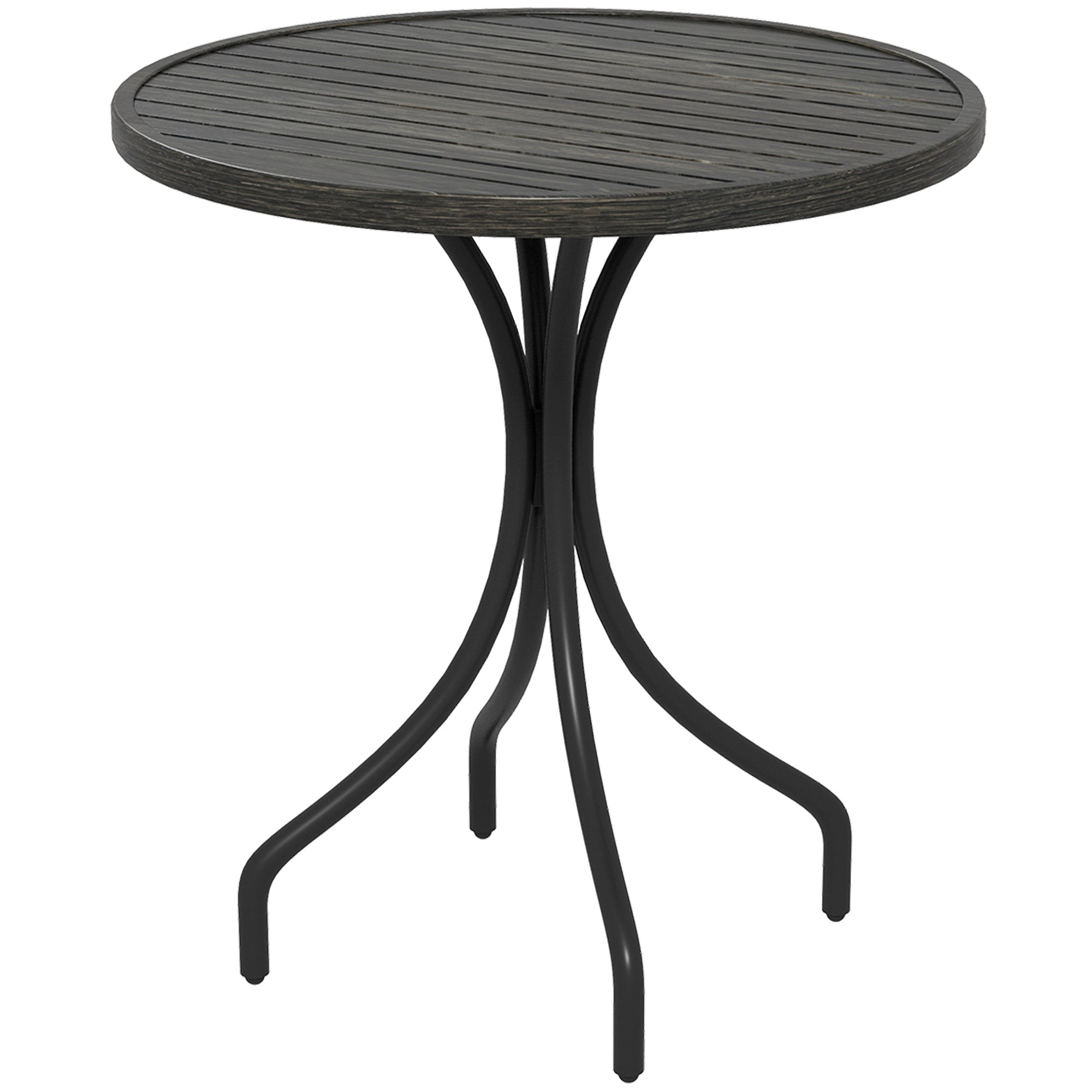 Outsunny Φ66cm Galvanised Steel Garden Table - Grey - North Peak Garden Furniture