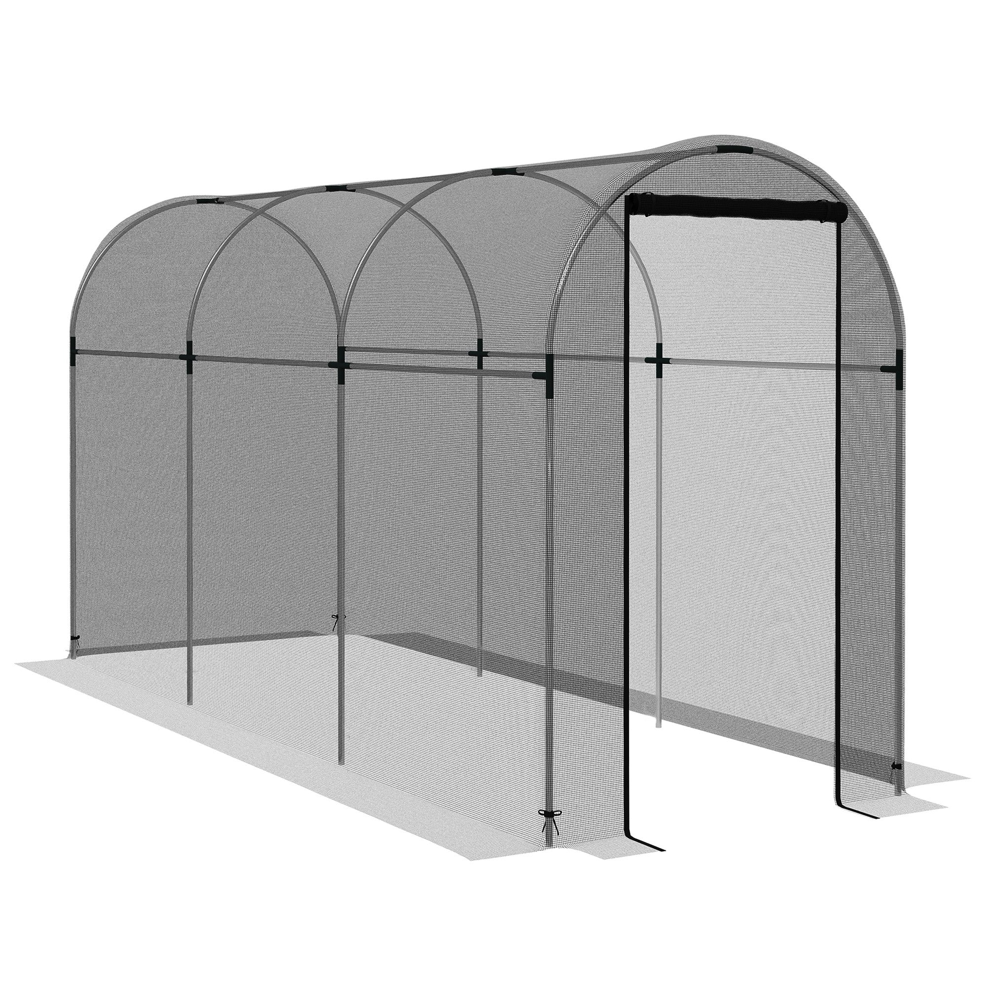 Outsunny 360 x 120cm Mini Polytunnel Greenhouse, Black - North Peak Garden Furniture