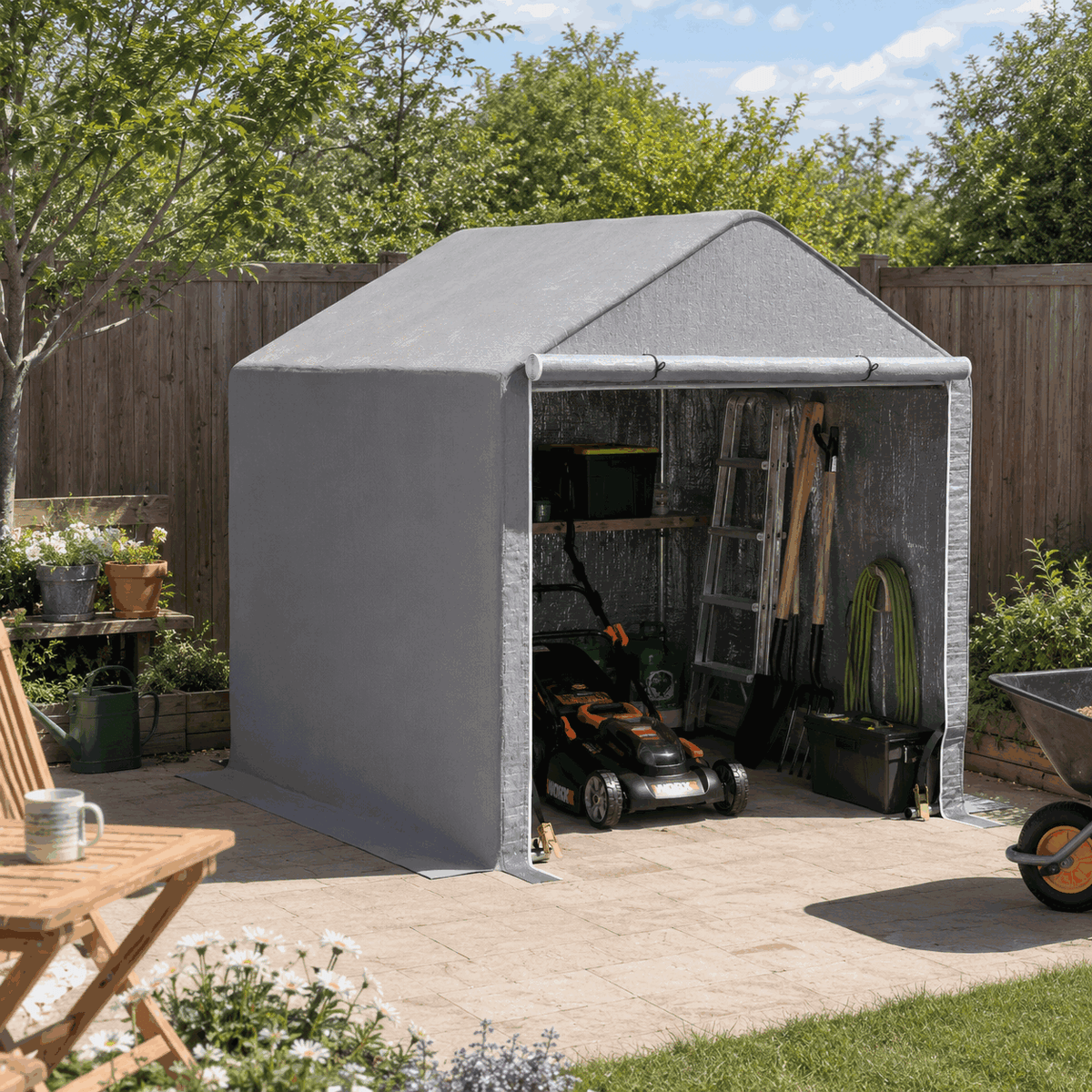Outsunny 2 x 2m Garden Fabric Storage Tent - Grey